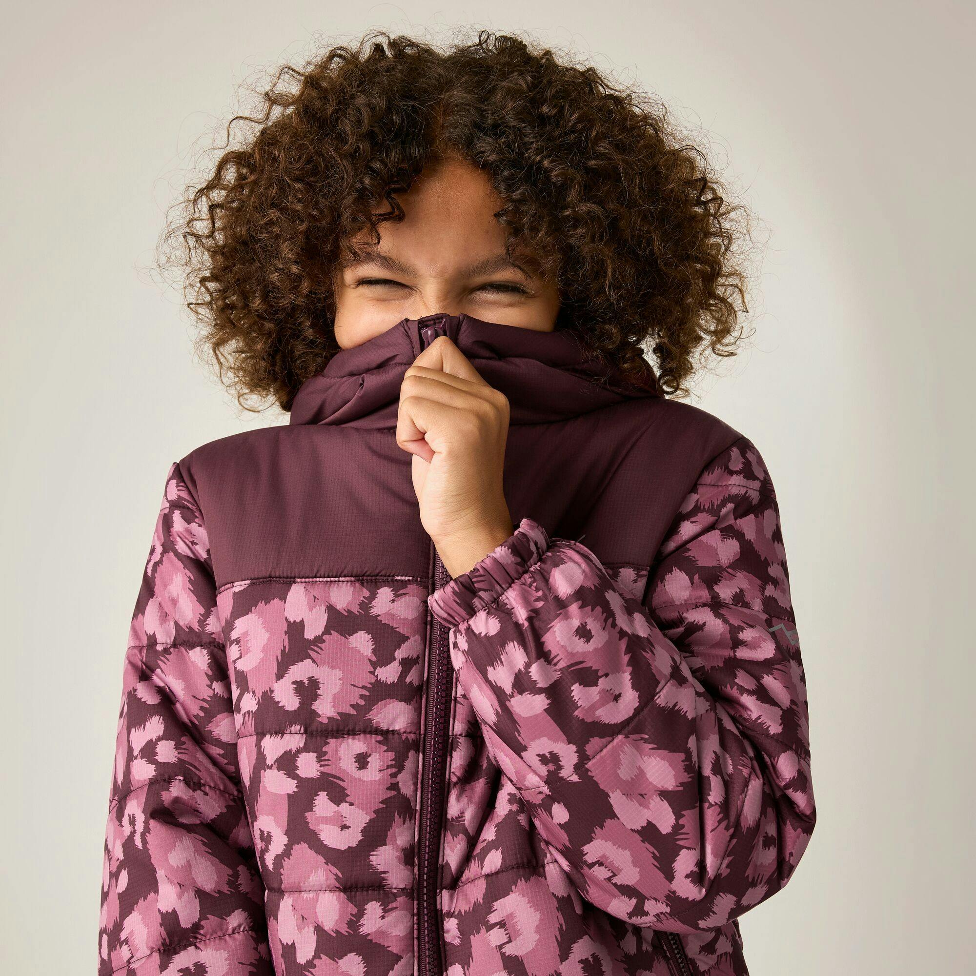 Regatta Kids Lofthouse Leopard Print Padded Jacket - Fig/Violet - 10-11 Years - Fig/Violet - 70% Polyester/30% Recycled Polyester