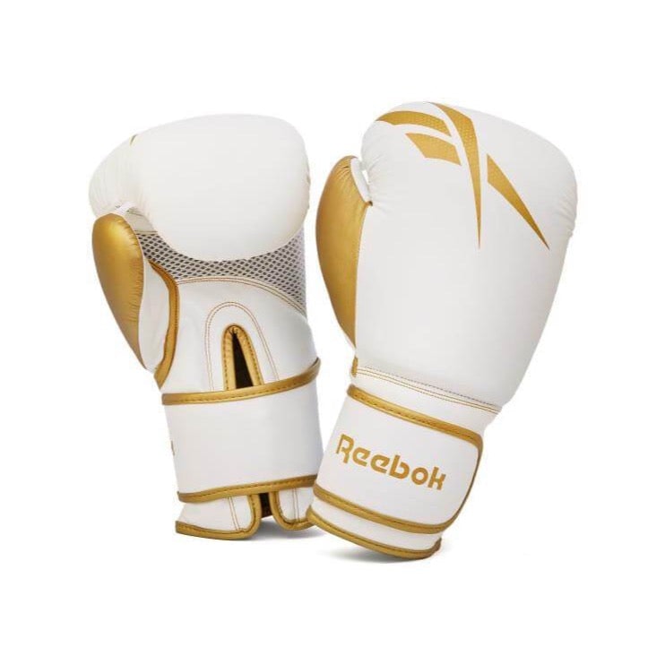 Reebok White/Gold Boxing Gloves - And - 16Oz