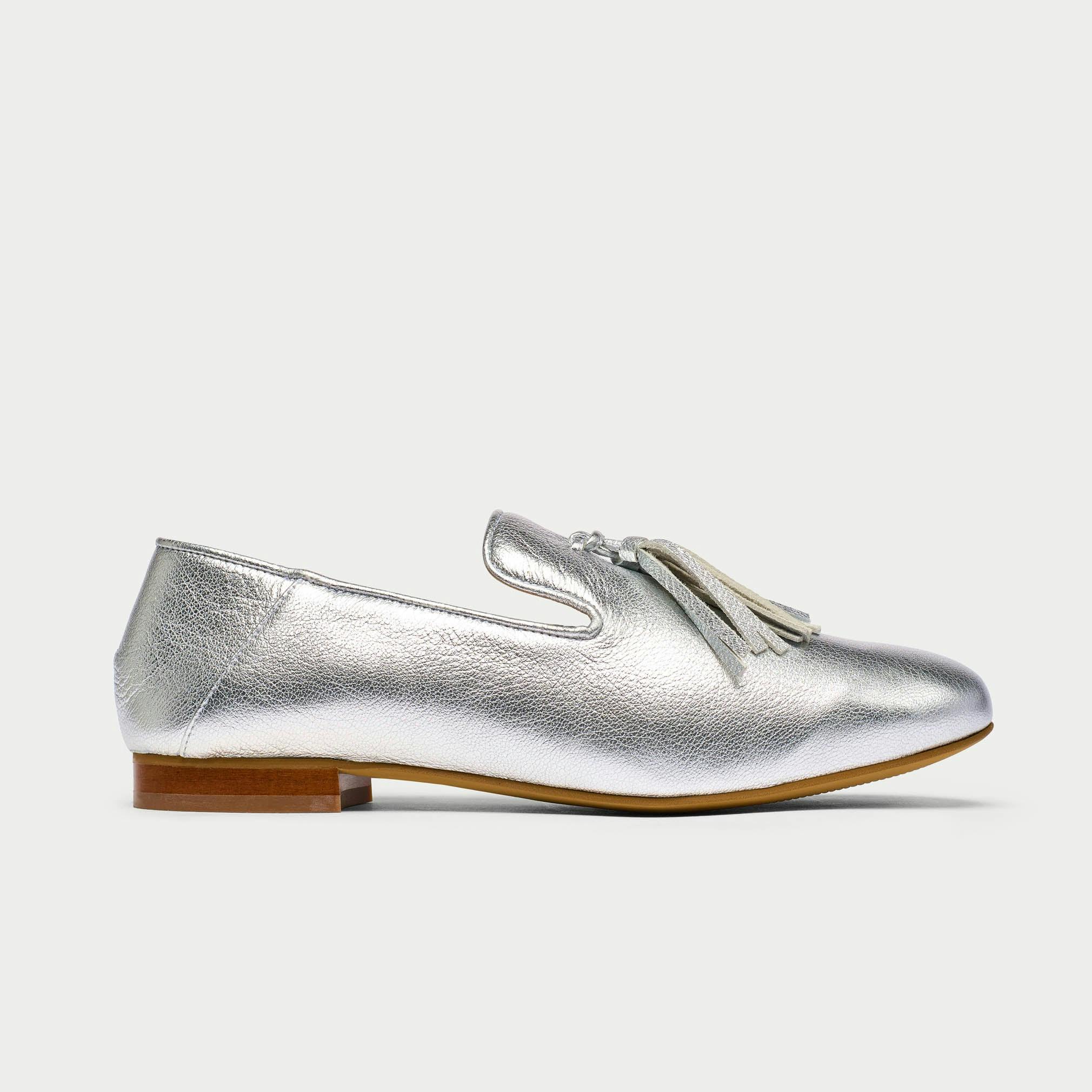 Calla Women's Silver Freya - Leather Loafers - Uk 4 / Eu 37