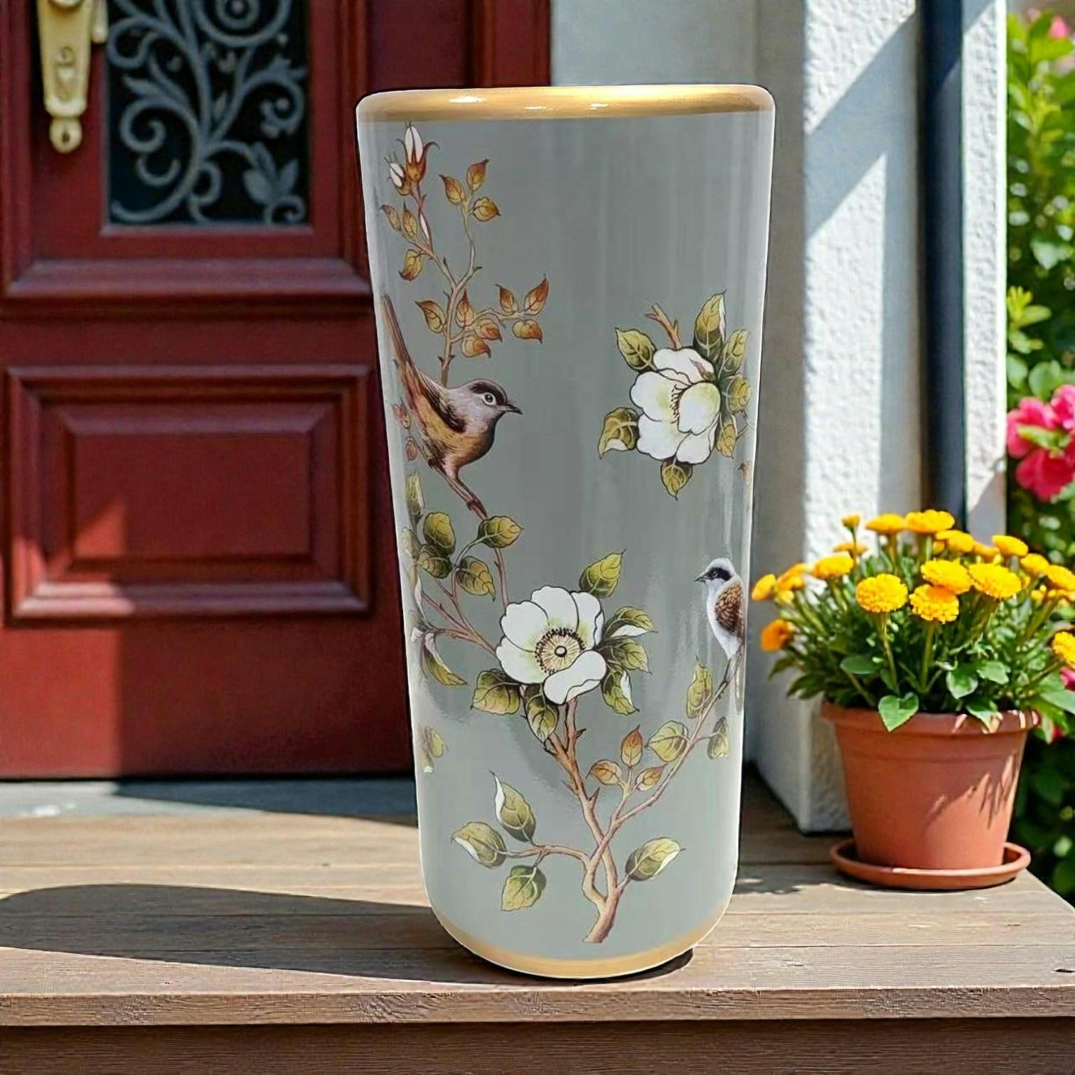 Minster Stylish Living Grey Msl 18" Ceramic Umbrella Stand
