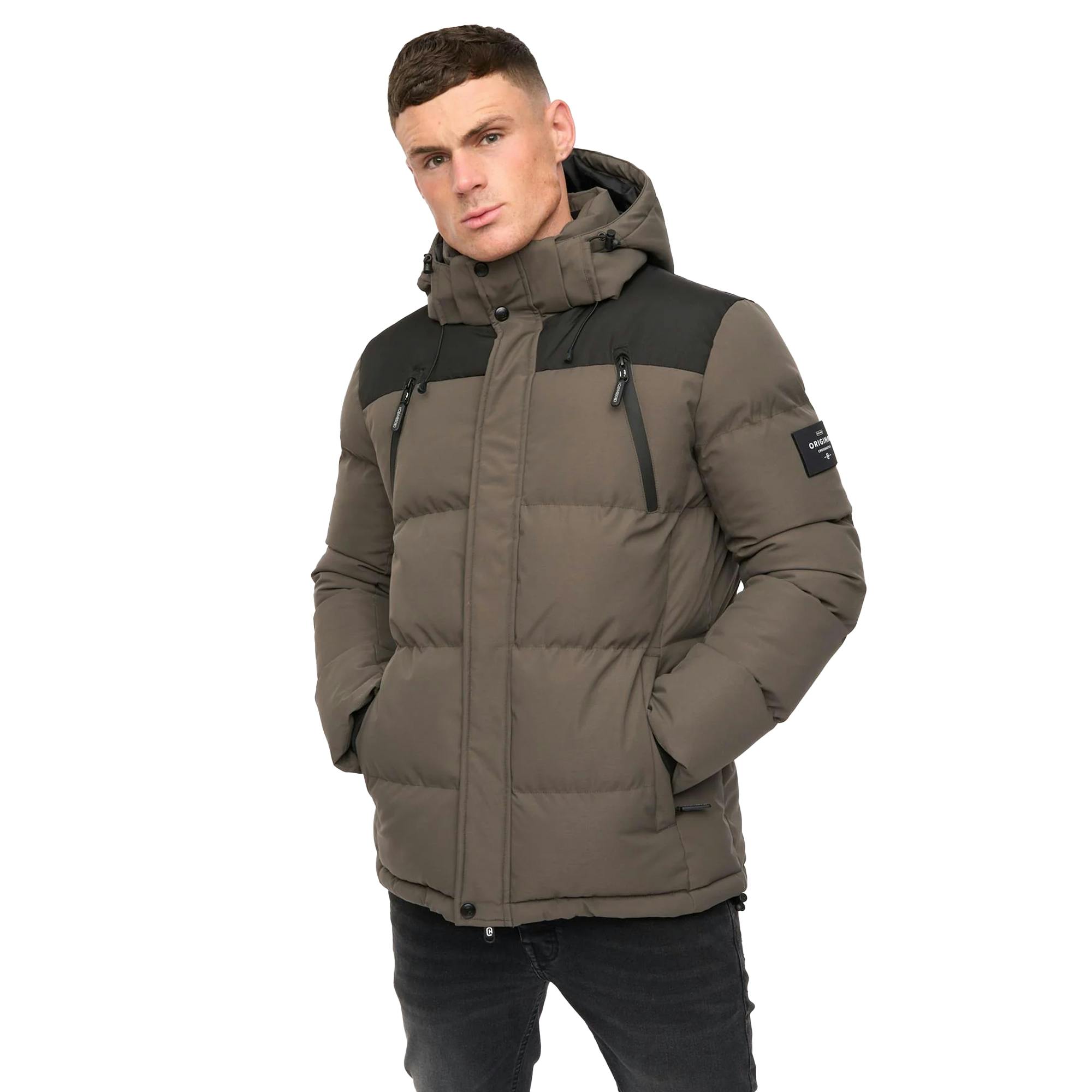 Crosshatch Men's Ray Jacket - Olive - Xxl - Olive - 100% Polyester