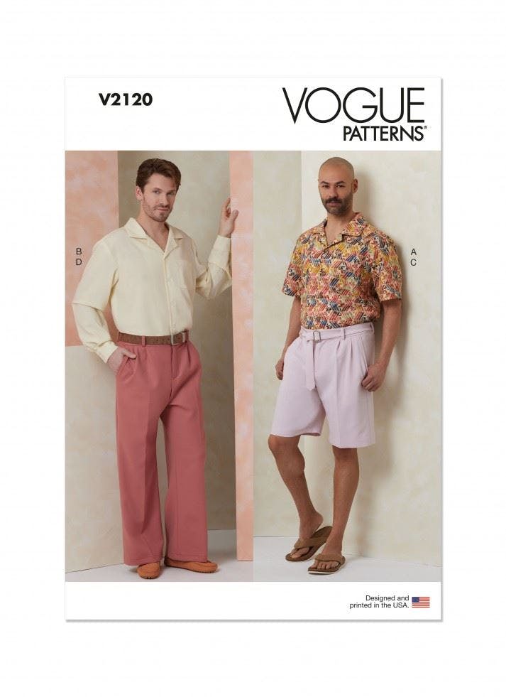 Vogue Men's Sewing Pattern 2120, Skirts, Shorts, Trousers, Belts For Bb (44-46-48-50-52) - Intermediate - Bb (44-46-48-50-52)