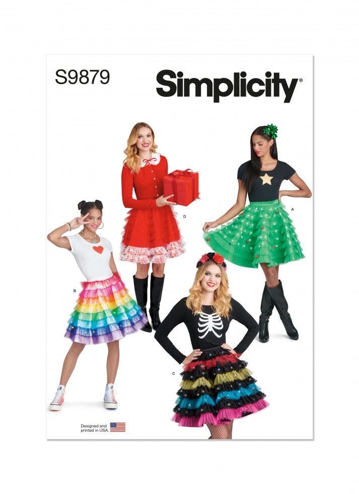 Simplicity Women's Sewing Pattern 9879, Skirts For H5 (6-8-10-12-14) - Intermediate - R5 (14-16-18-20-22)
