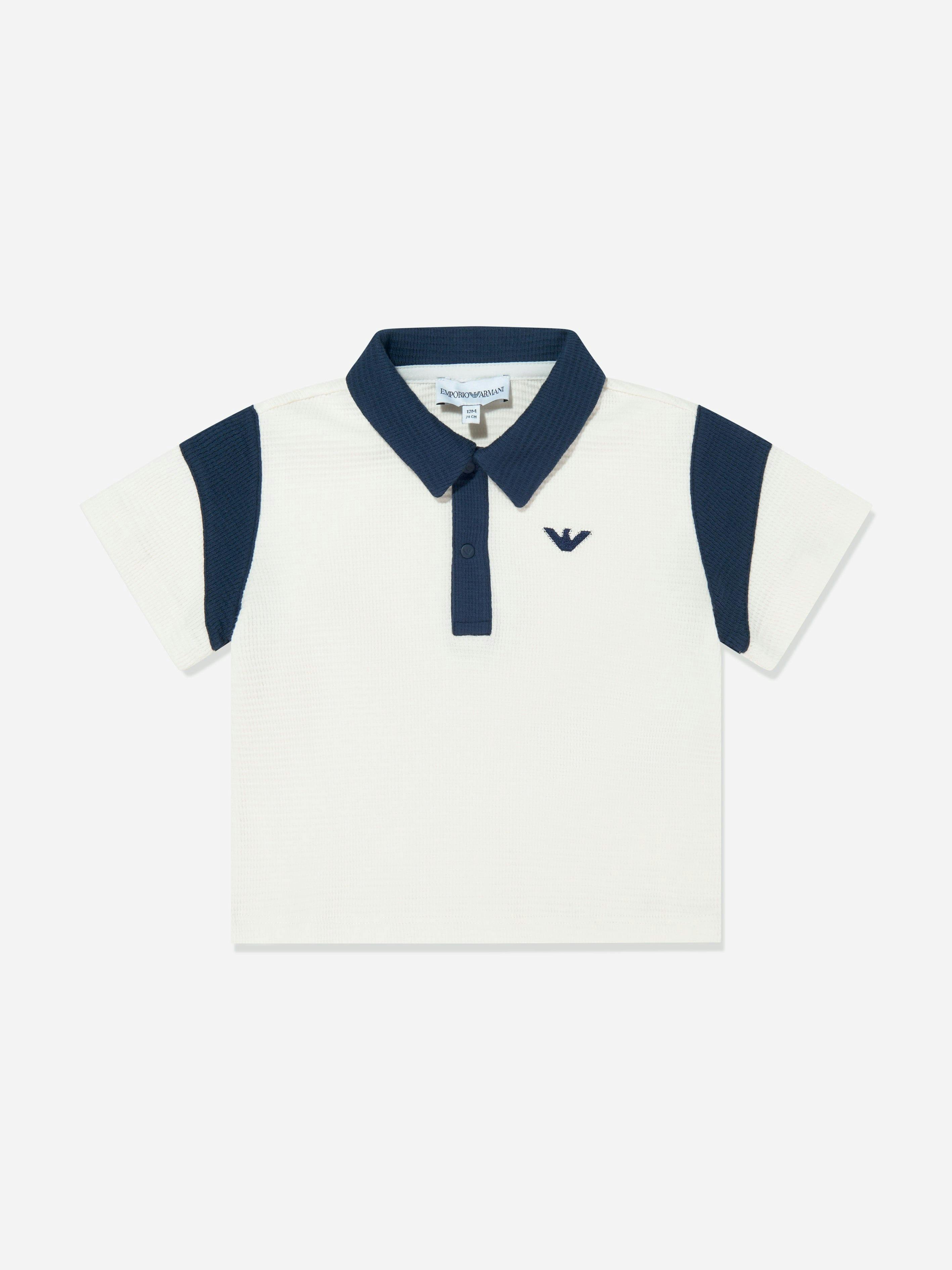 Emporio Armani Men's White Baby Boys Eagle Logo Polo Shirt In - 18 Months