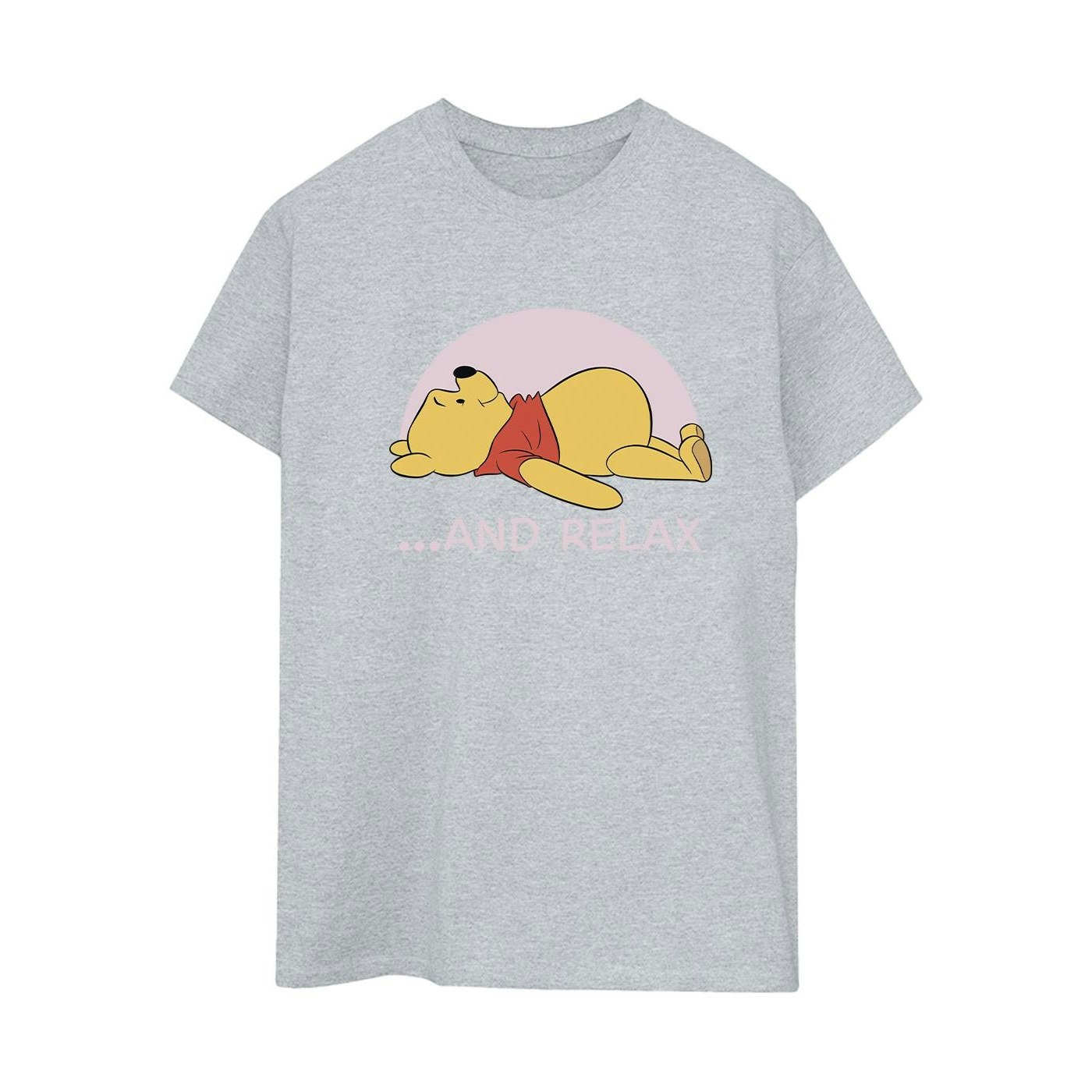 Disney Women's Grey / Winnie The Pooh Relax Cotton Boyfriend T-Shirt - Sports - Sports - 3XL