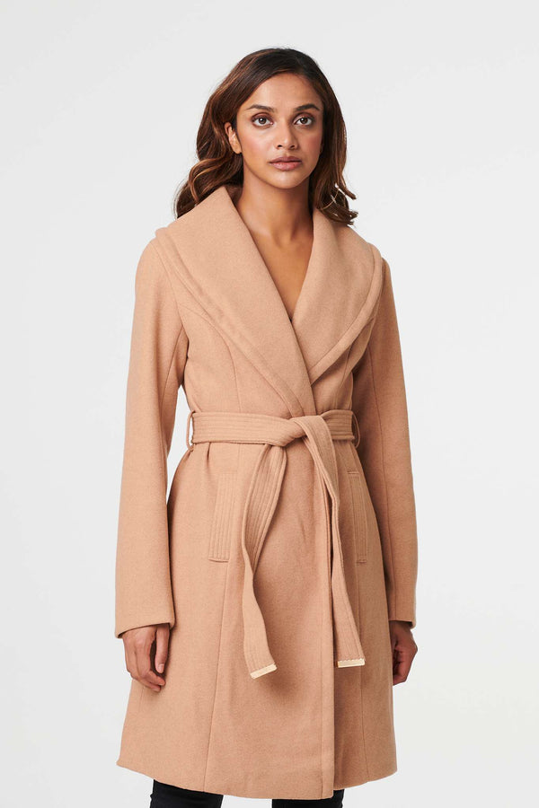 Izabel London Green Wrap Front Tie Waist Coat - 14