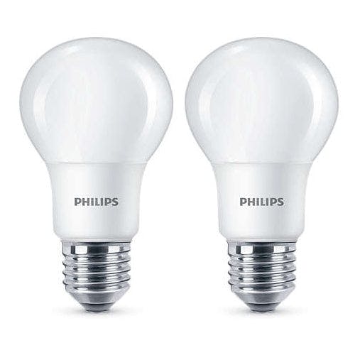 Philips White 2 X 8 - 60W Frosted E27 Edison Led Bulb 806Lm - Warm
