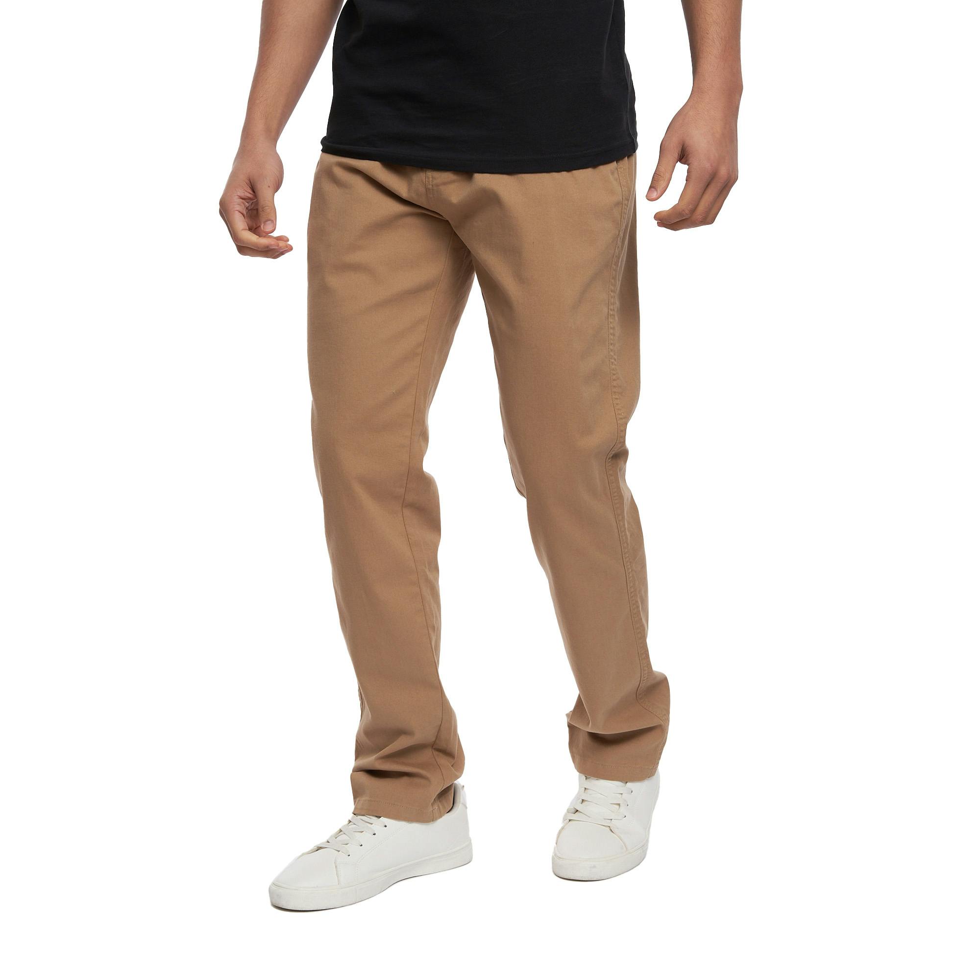 Crosshatch Men's Roysden Chinos - Sand - 30R - Sand - 98% Polyester/2% Elastane