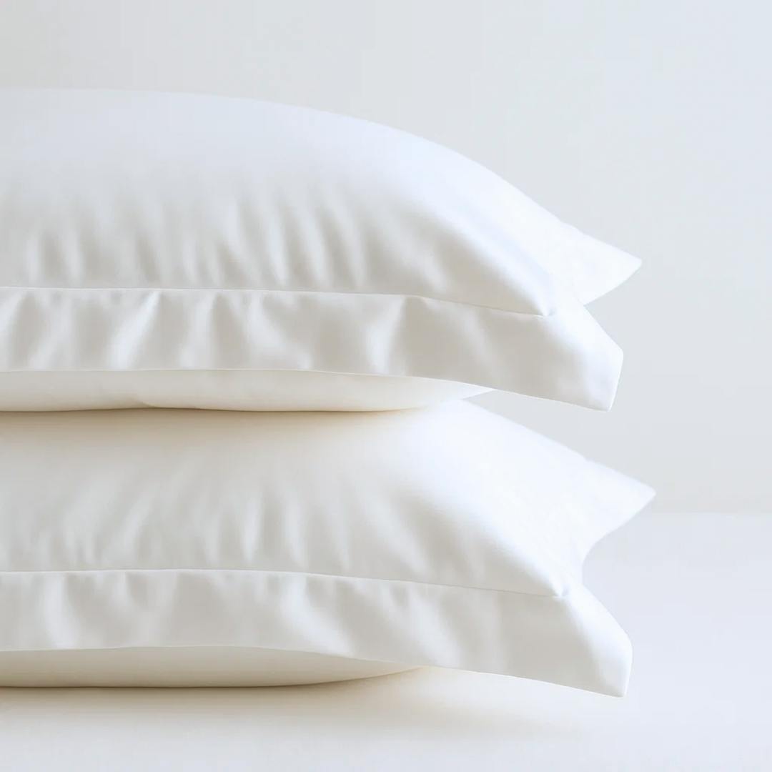 Rackhams White Soft & Silky Pillowcase Pair In (Organic Cotton) - Regular - 'Oxford' Sham