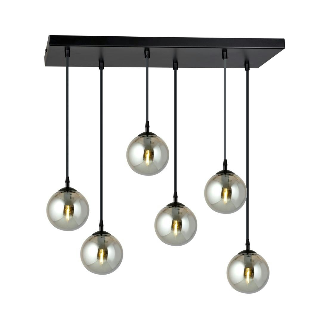 Rackhams Black Cosmo Pendant Lamp 6 X E14 With Graphite Shade
