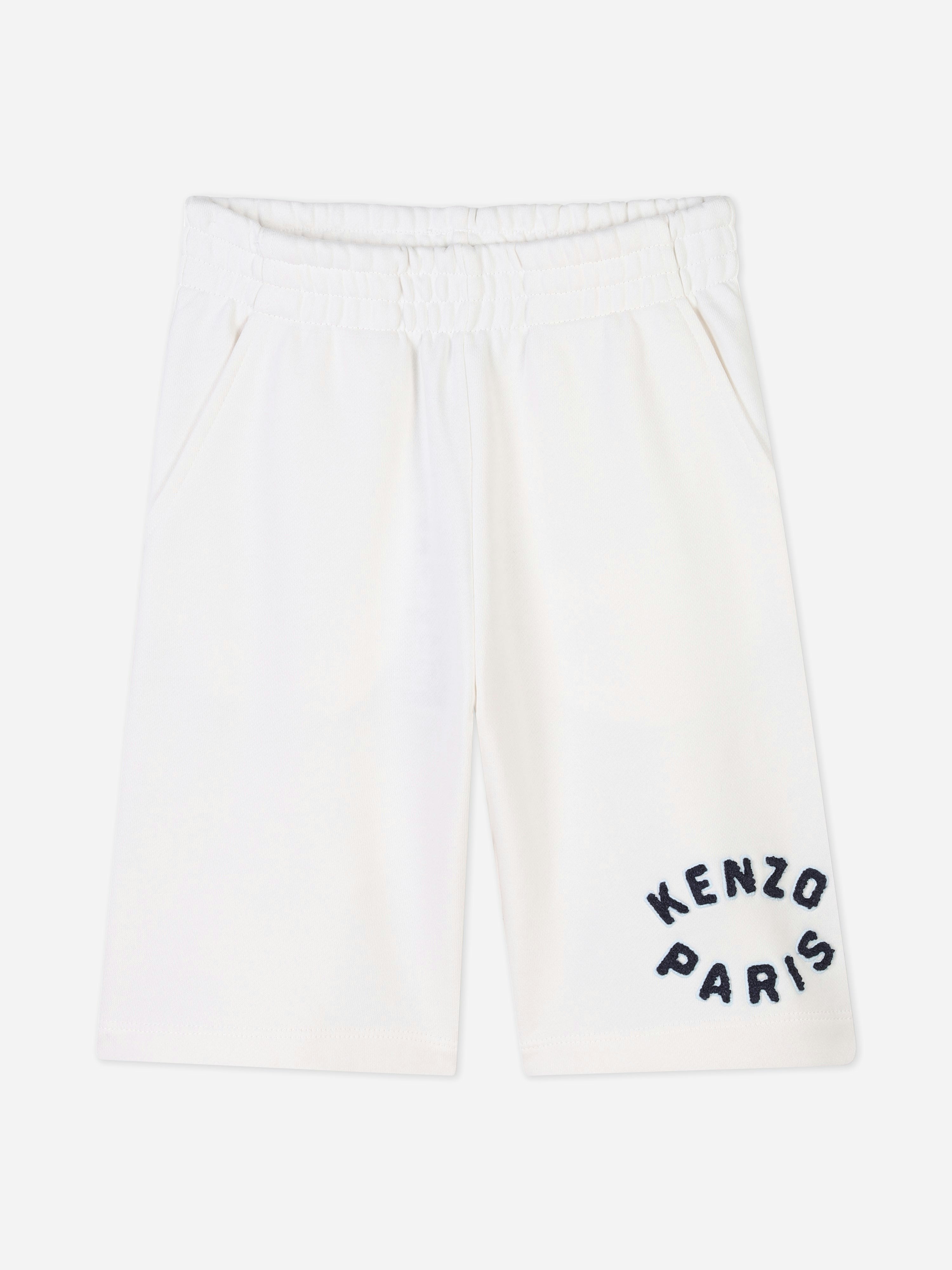 Kenzo Kids Boys Ivory Logo Bermuda Shorts In - 6 Yrs