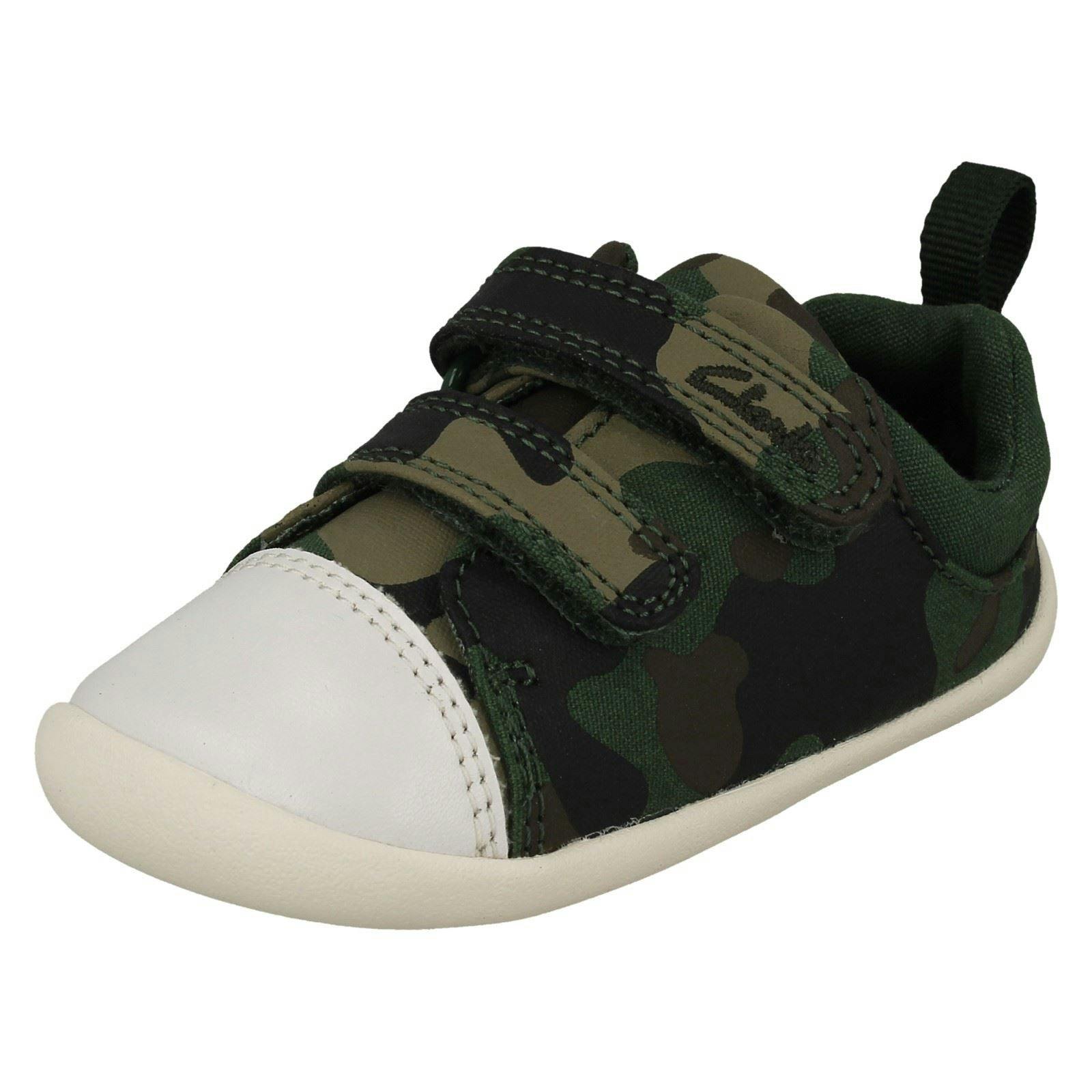 Clarks Boys Childrens Girls Pre-Walking Shoes Roamer Craft - Khaki Camo - Uk 2.5 Infant - F