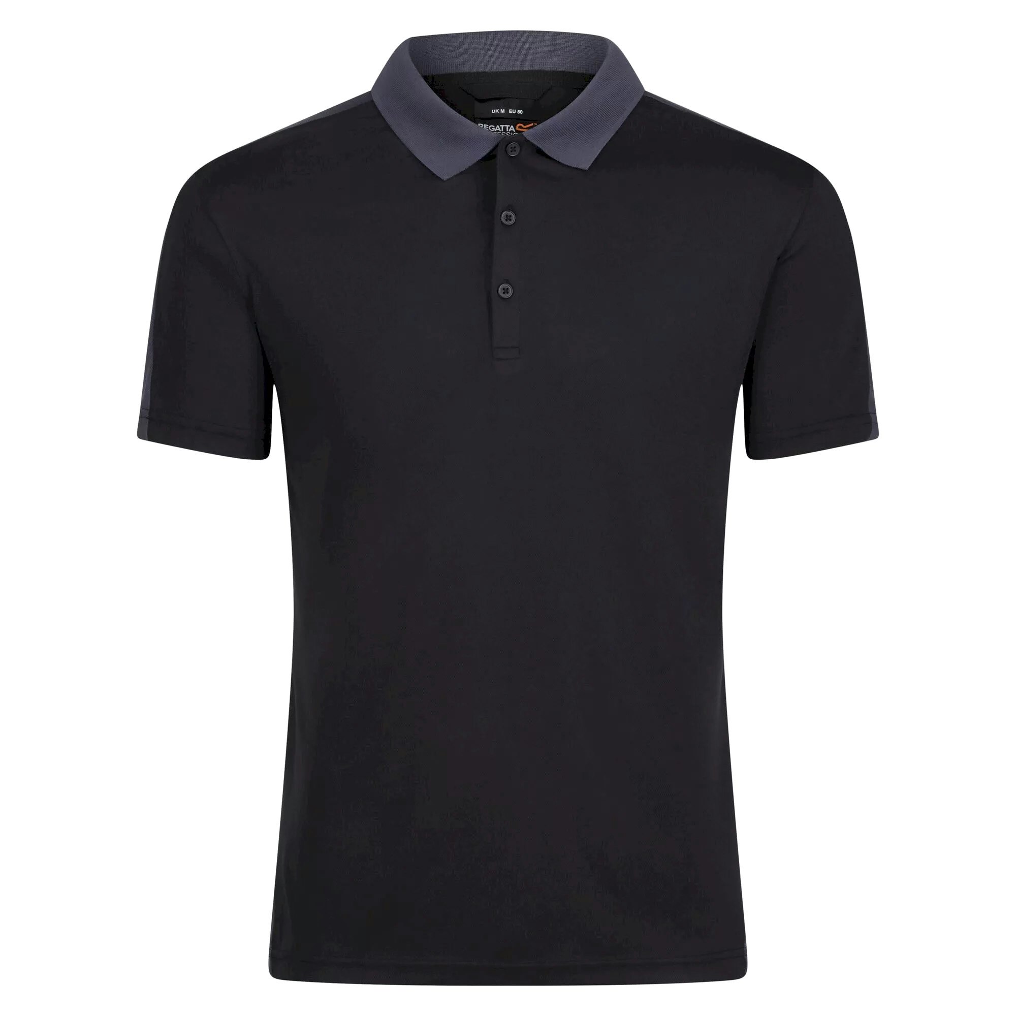 Regatta Black/Grey Contrast Coolweave Pique Polo Shirt - /Seal - /Seal - Extra Large