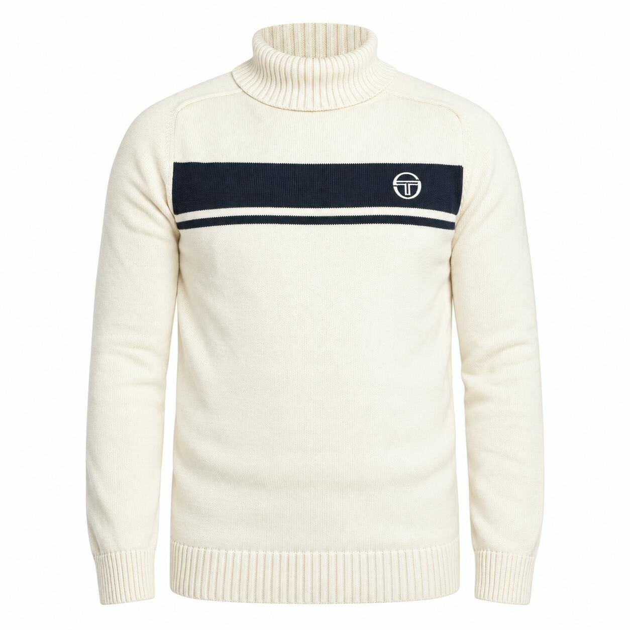 Sergio Tacchini Blue Damarindo Knitted Turtle Neck Jumper Maritime /Gardenia - Xl