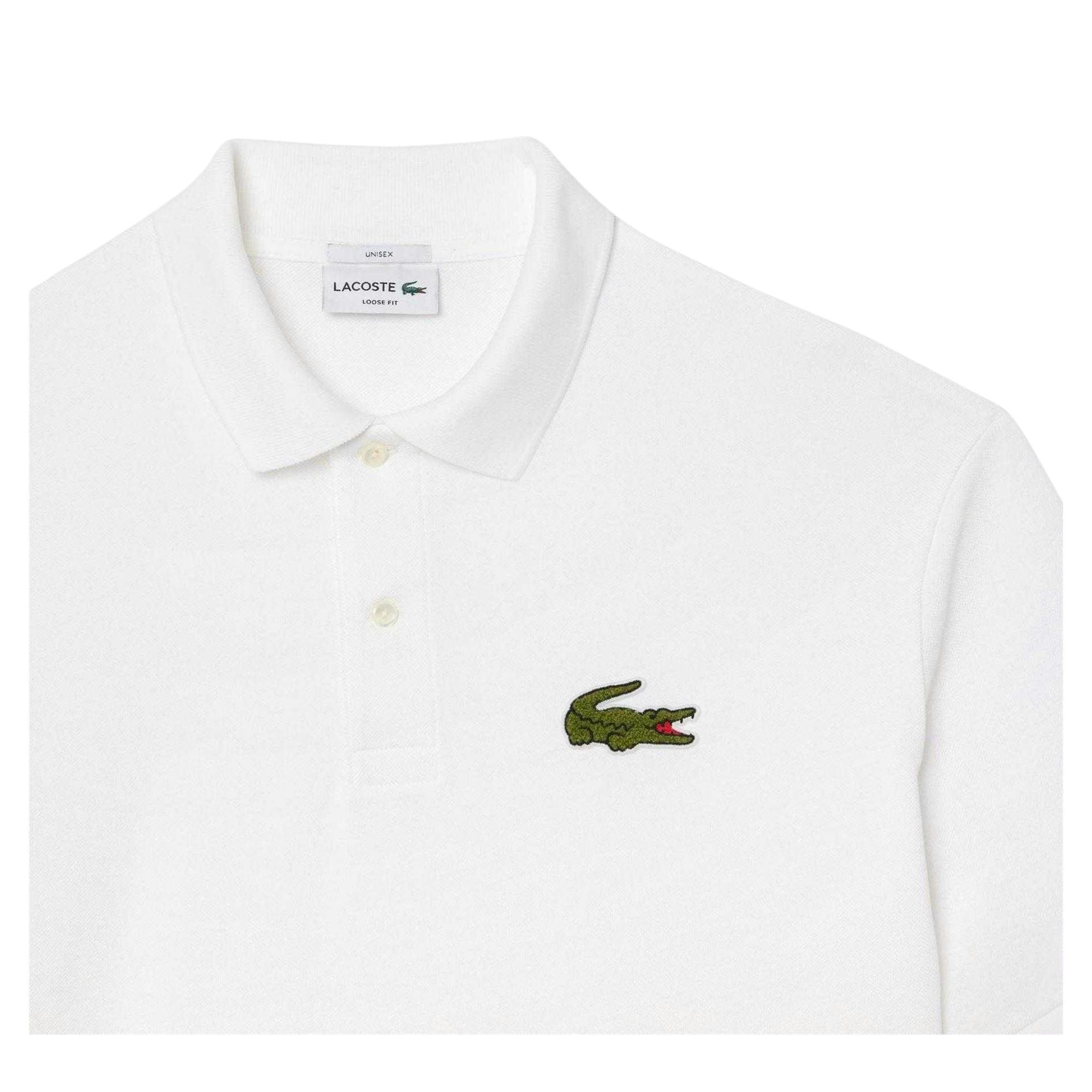 Lacoste Men's White L.12.12 Embroidered Logo Loose Fit Polo Shirt - Xxs - 100% Cotton