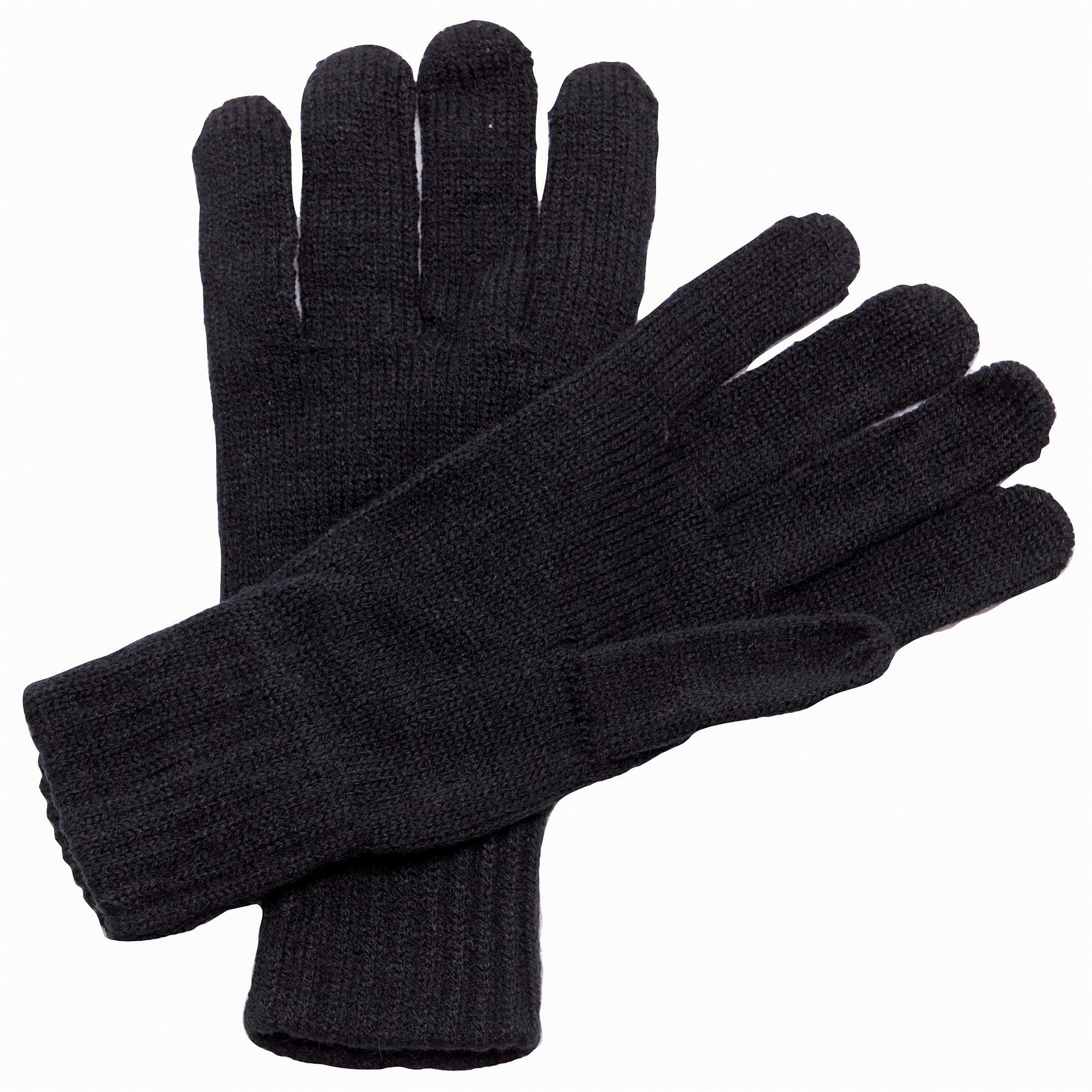 Regatta Unisex Black Professional Knitted Winter Gloves - One Size - 100% Acrylic