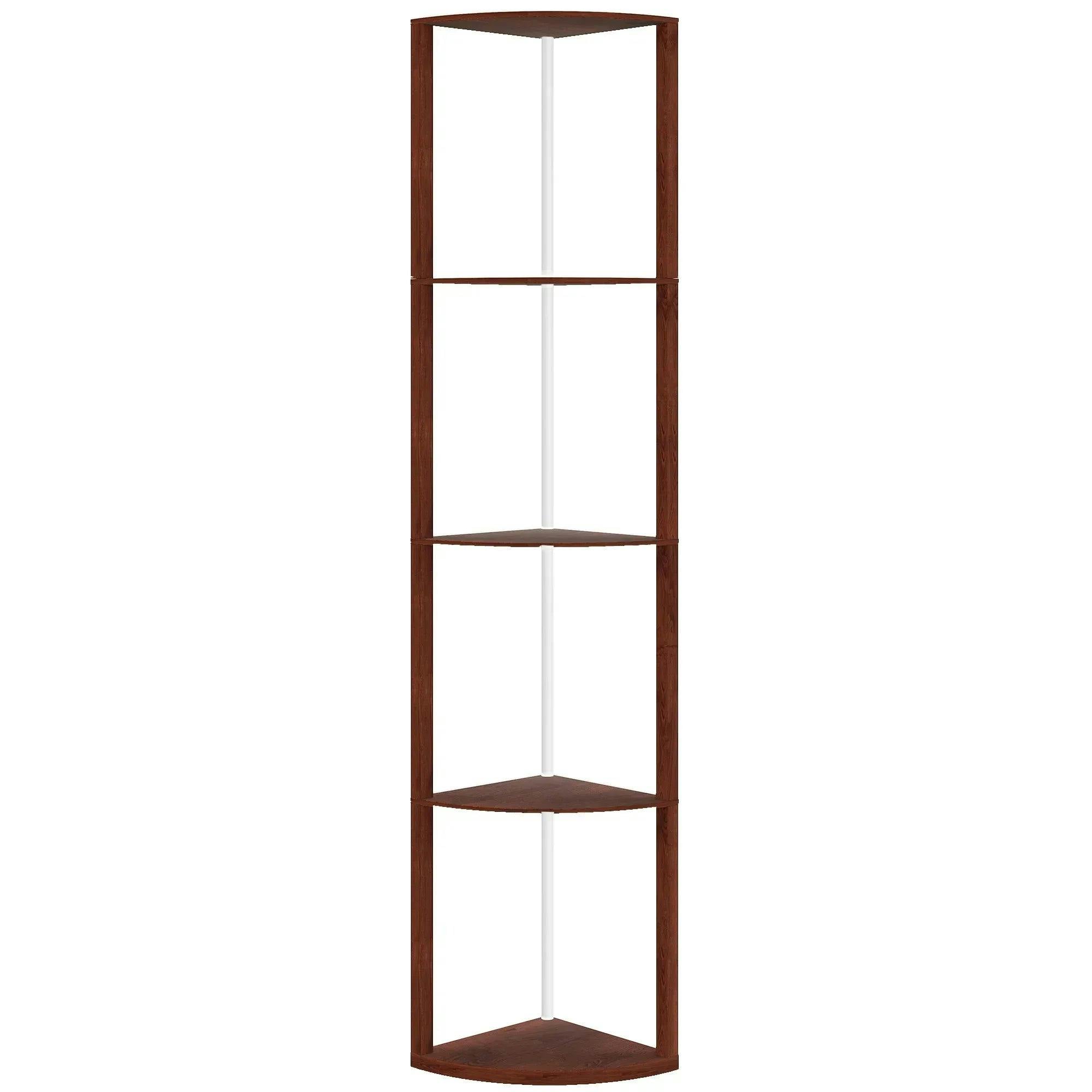 HOMCOM 5 Shelf Floor Lamp - Brown - Dimmable RGB LED - Image 6