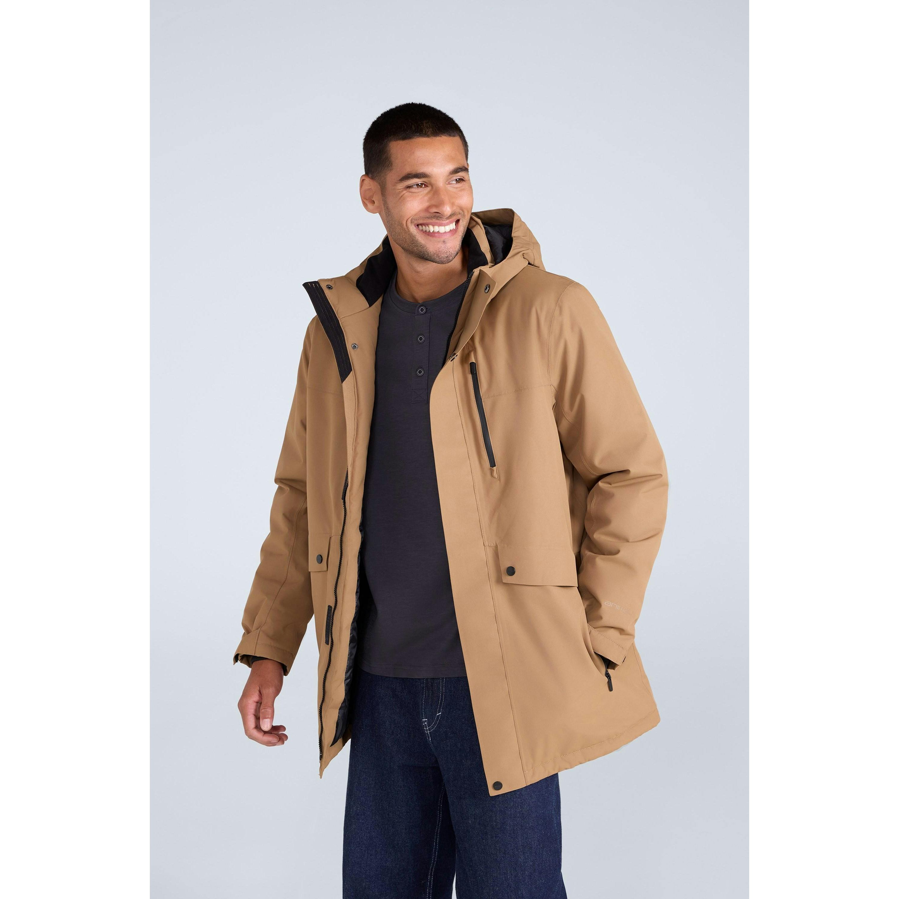 Animal Men's Lisbon Waterproof Parka - Tan - Xs - Tan - 100% Mixed