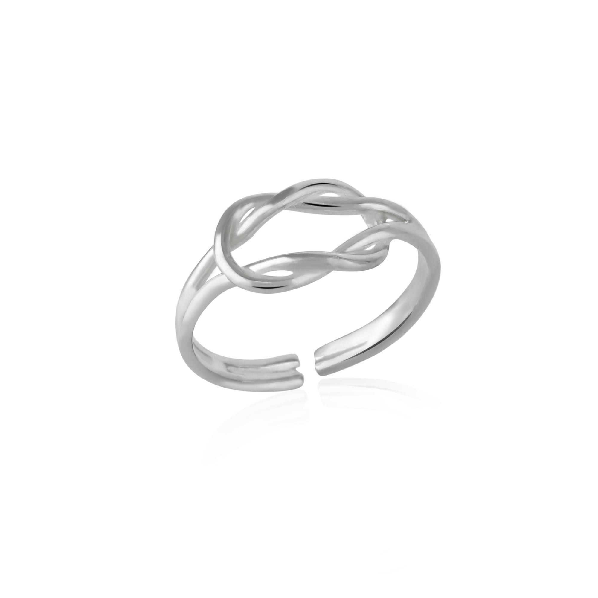 Spero London Silver Knot Sterling Adjustable Ring