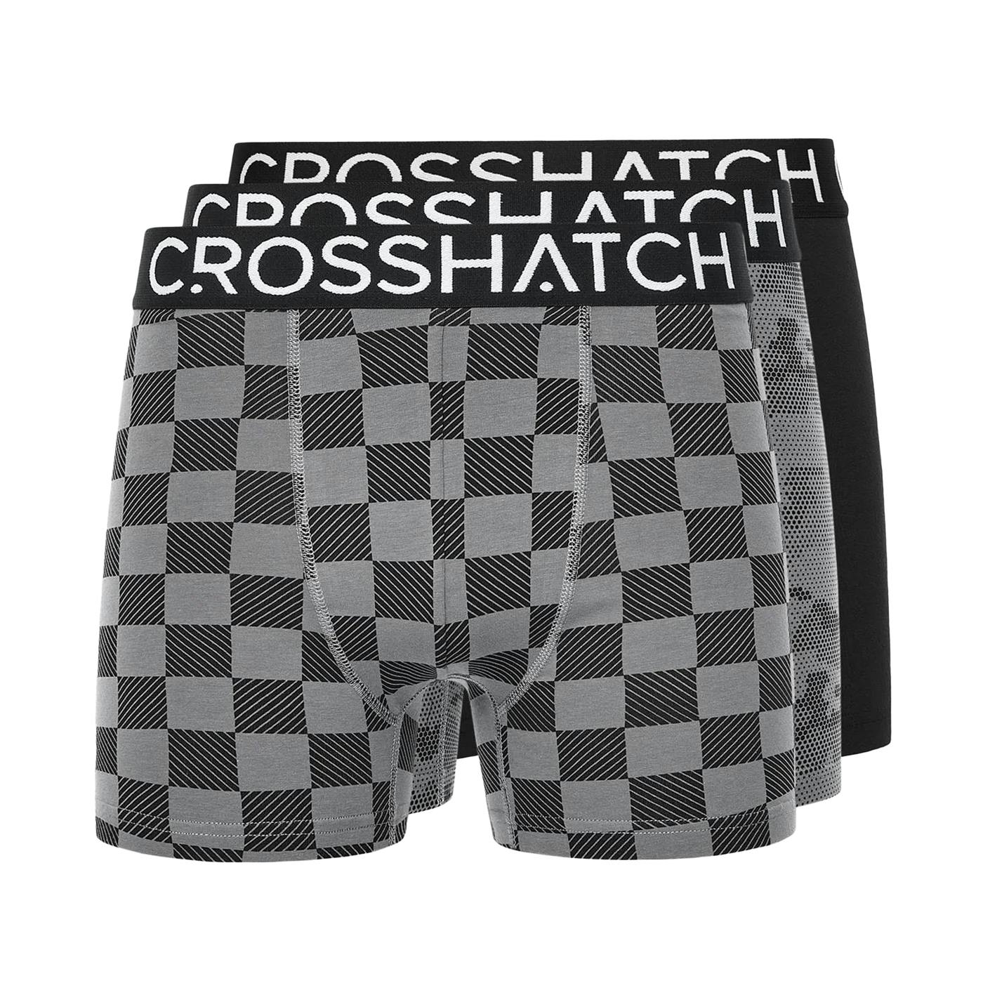 Crosshatch Men's Black Bresler Boxer Shorts (Pack Of 3) - M - 95% Cotton/5% Elastane
