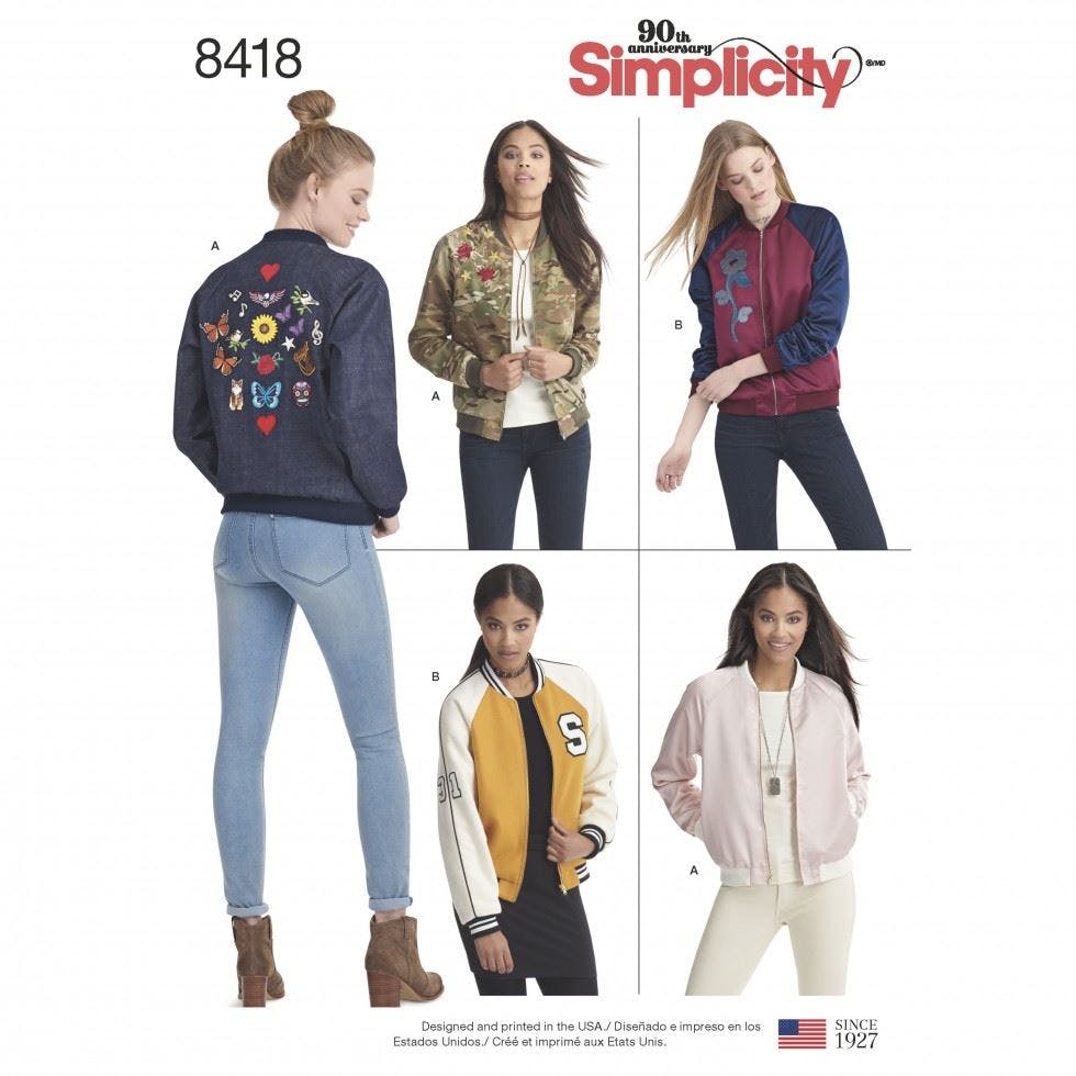 Simplicity Women's Sewing Pattern 8418, Jackets For D5 (4-6-8-10-12) - Intermediate - R5 (14-16-18-20-22)
