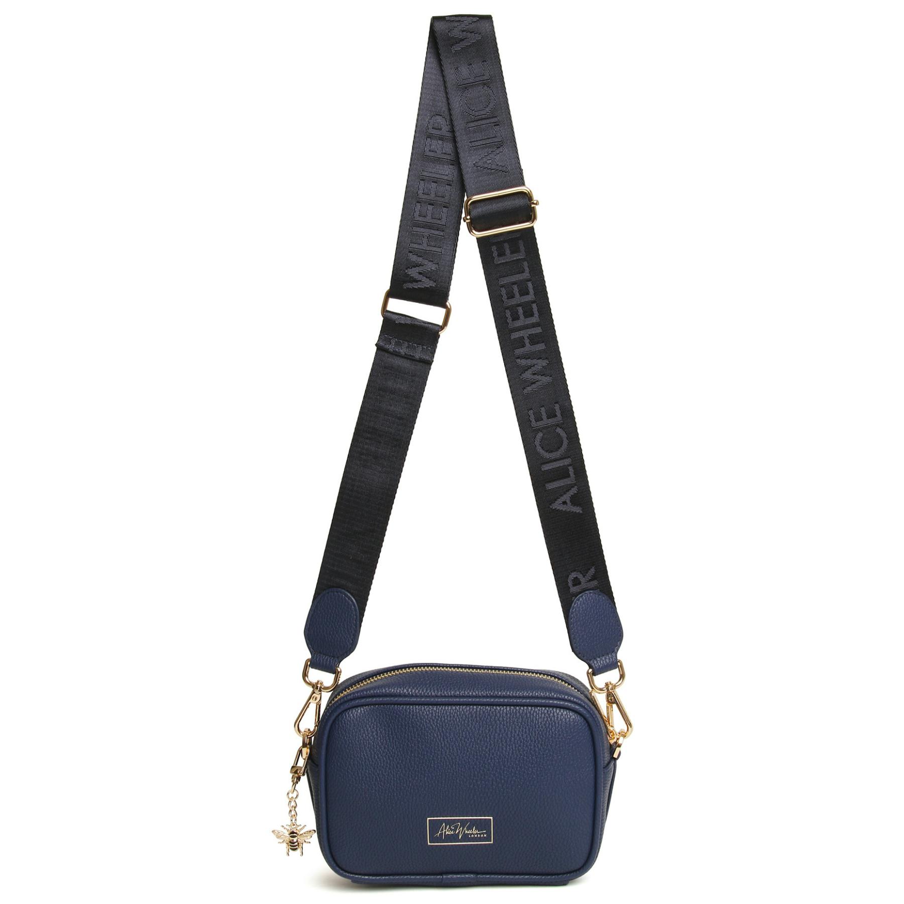 Alice Wheeler Gold Mini Soho Bee Crossbody Bag - Navy