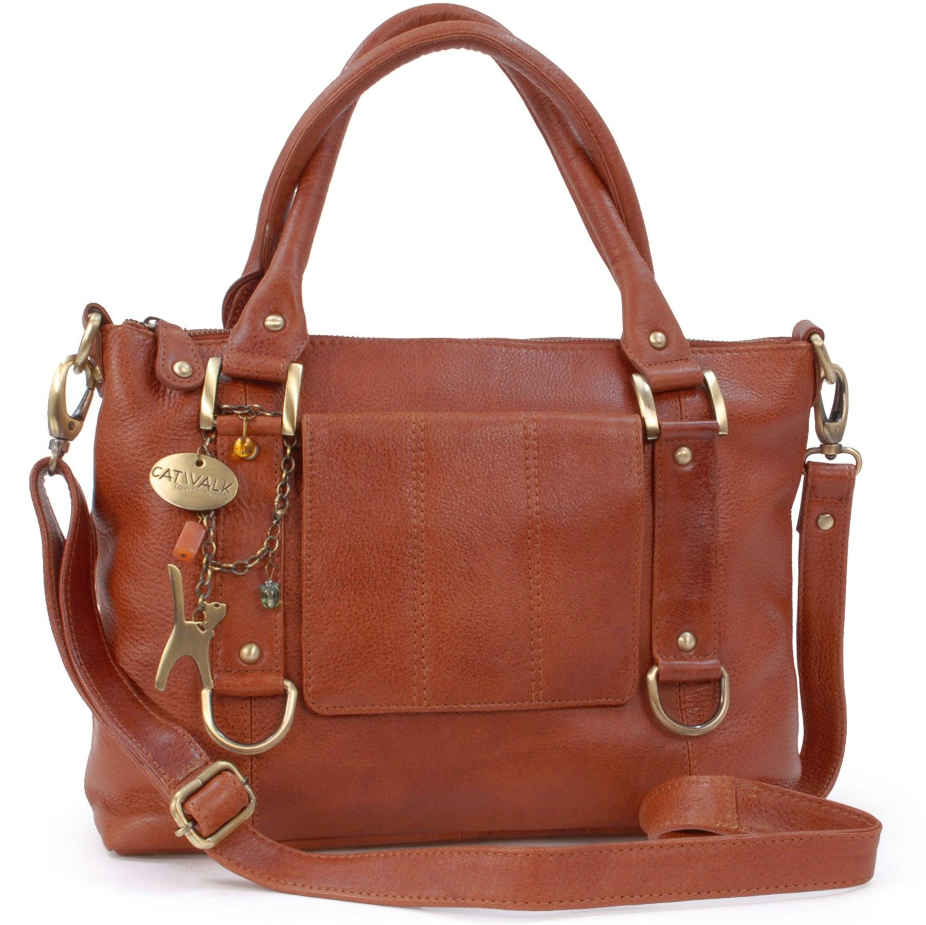 Catwalk Collection Handbags Grain/Light Gallery - Handbag - Tan
