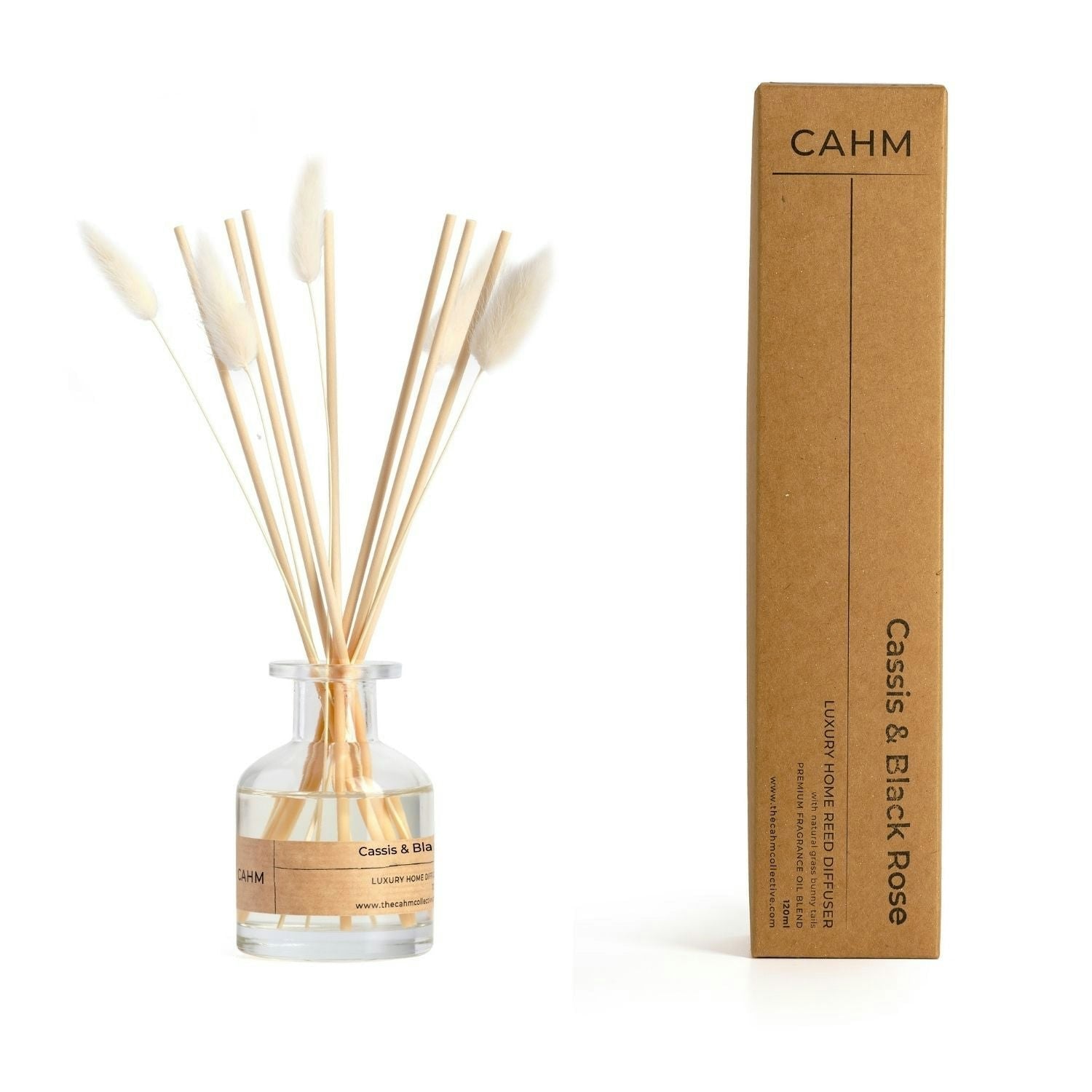 Cahm Black Cassis & Rose Reed Diffuser - Clear