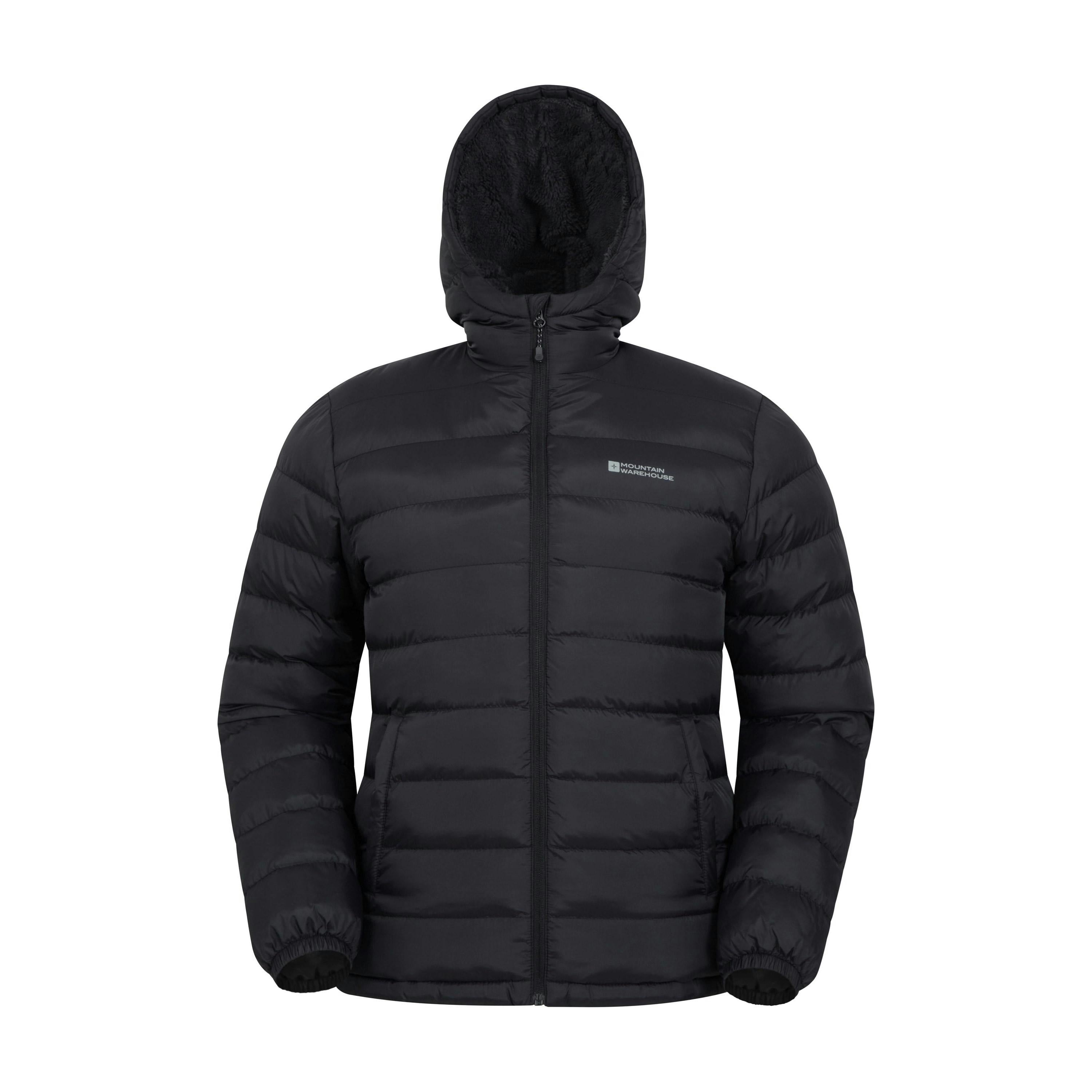 Mountain Warehouse Men's Black Seasons Faux Fur Lined Padded Jacket - 3XL - 100% Polyamide