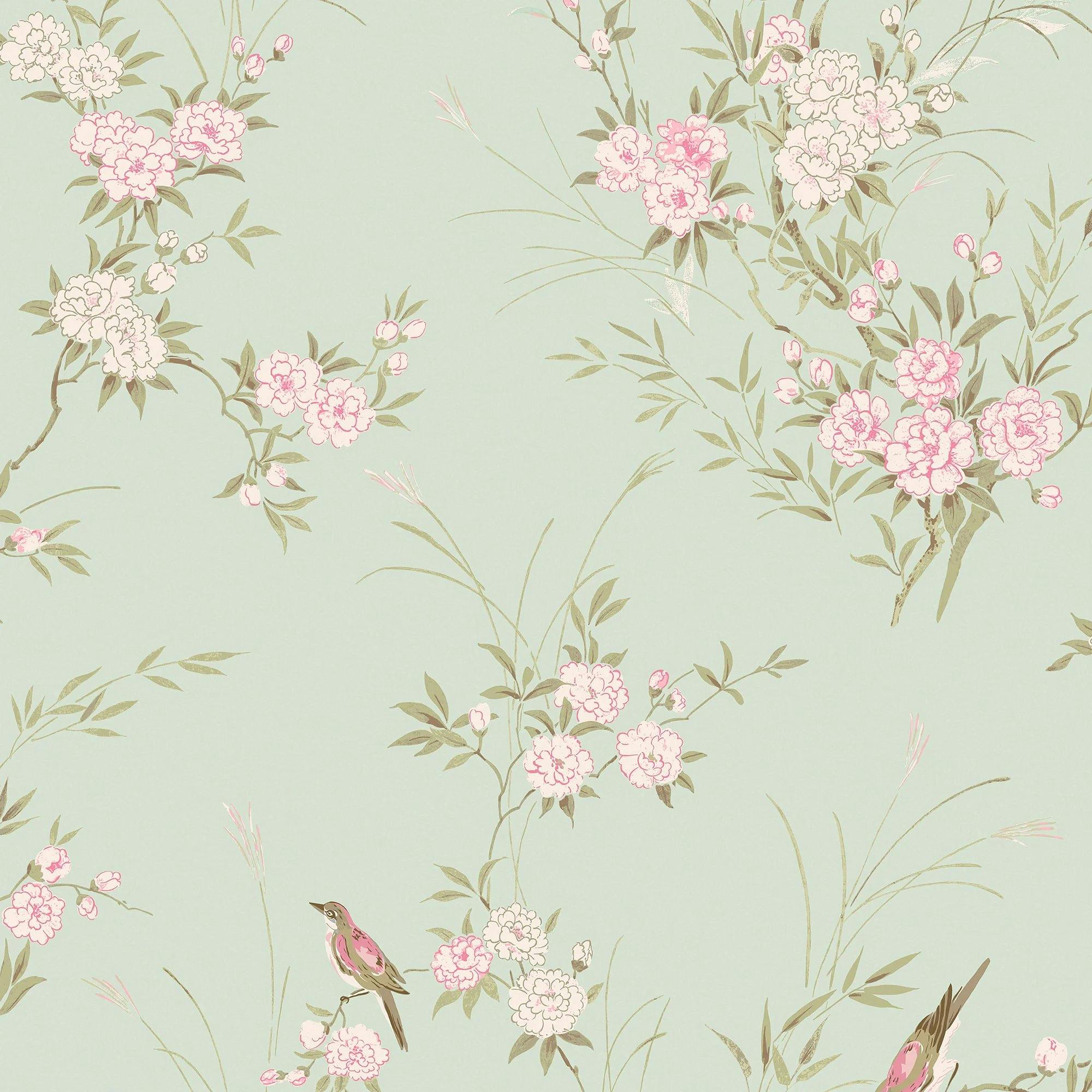 Rackhams Green Rachel Ashwell Bird Chinoiserie Wallpaper |