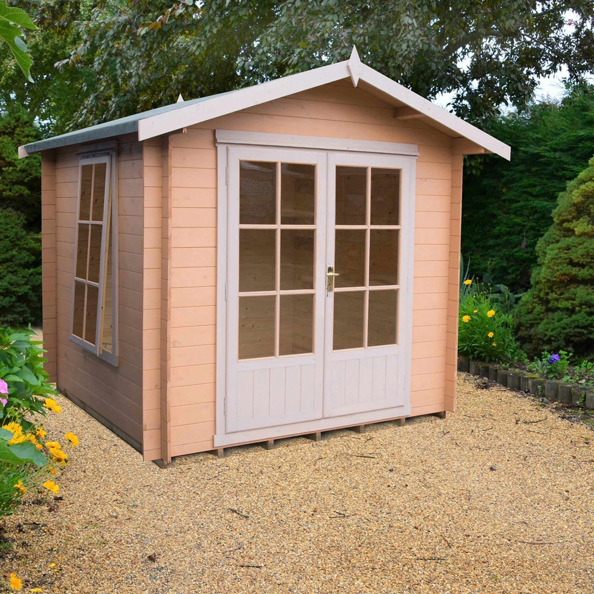 Rackhams Light Barn Ale 10X10 Log Cabin 19Mm Interlock Cladding