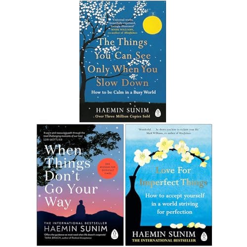 Various Publishers Haemin Sunim Collection 3 Books Set (The Things You Can See Only When You Slow Down, When Things Don't Go Your Way, Love For Imperfect Things)