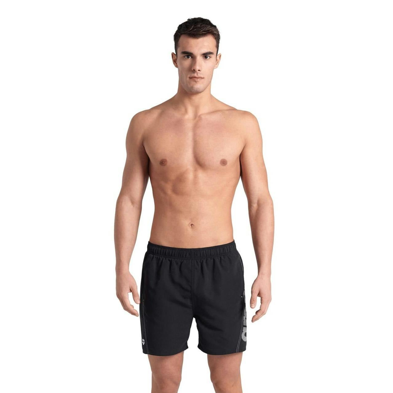 Arena Men's Black/White Fundatal Swimming Trunks - M - 100% Recycled Polyester