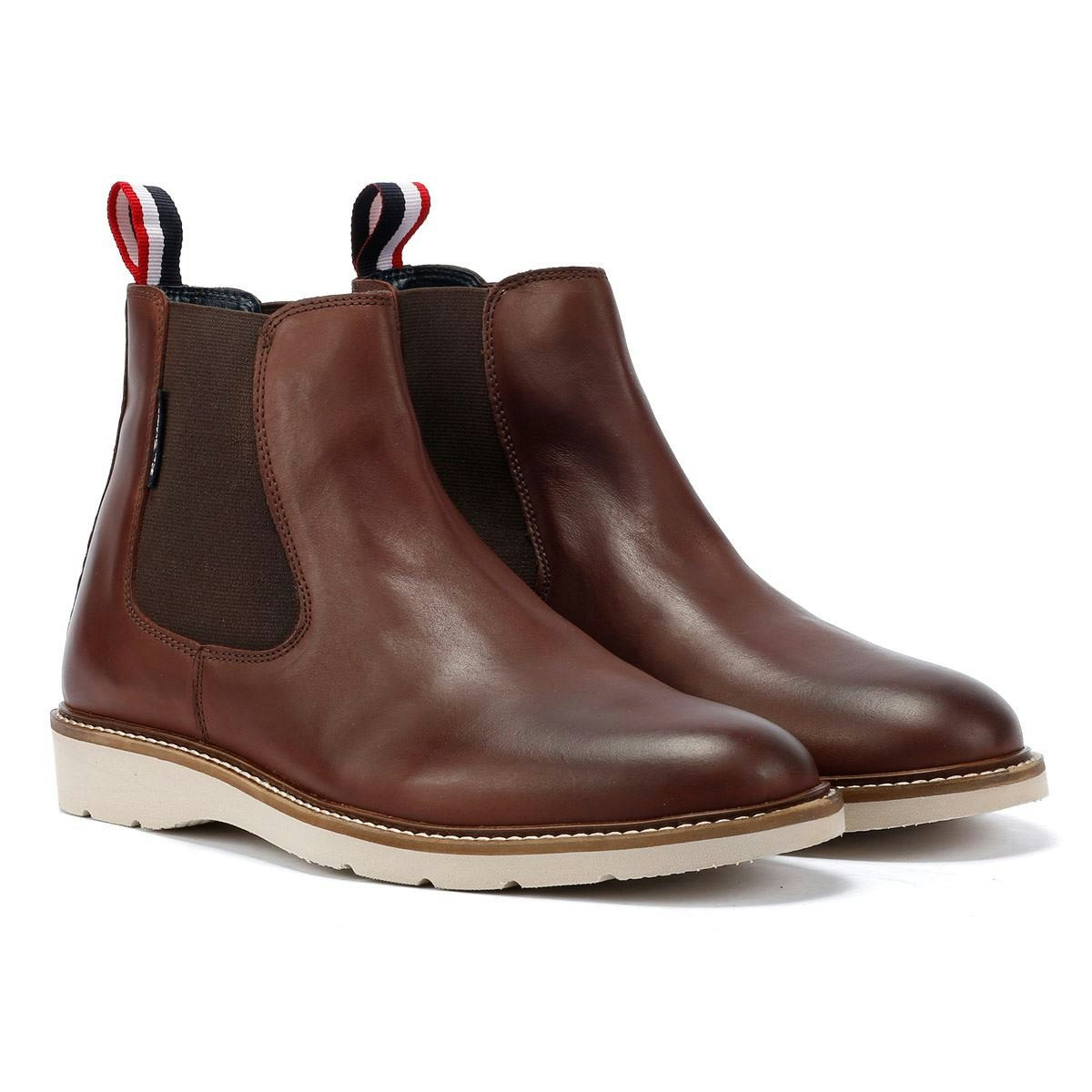 Ben Sherman Men's Dark - Bs34633 Hampton Leather Chelsea Boots - Burgandy - Uk 7 / Eu 41 / Us 8