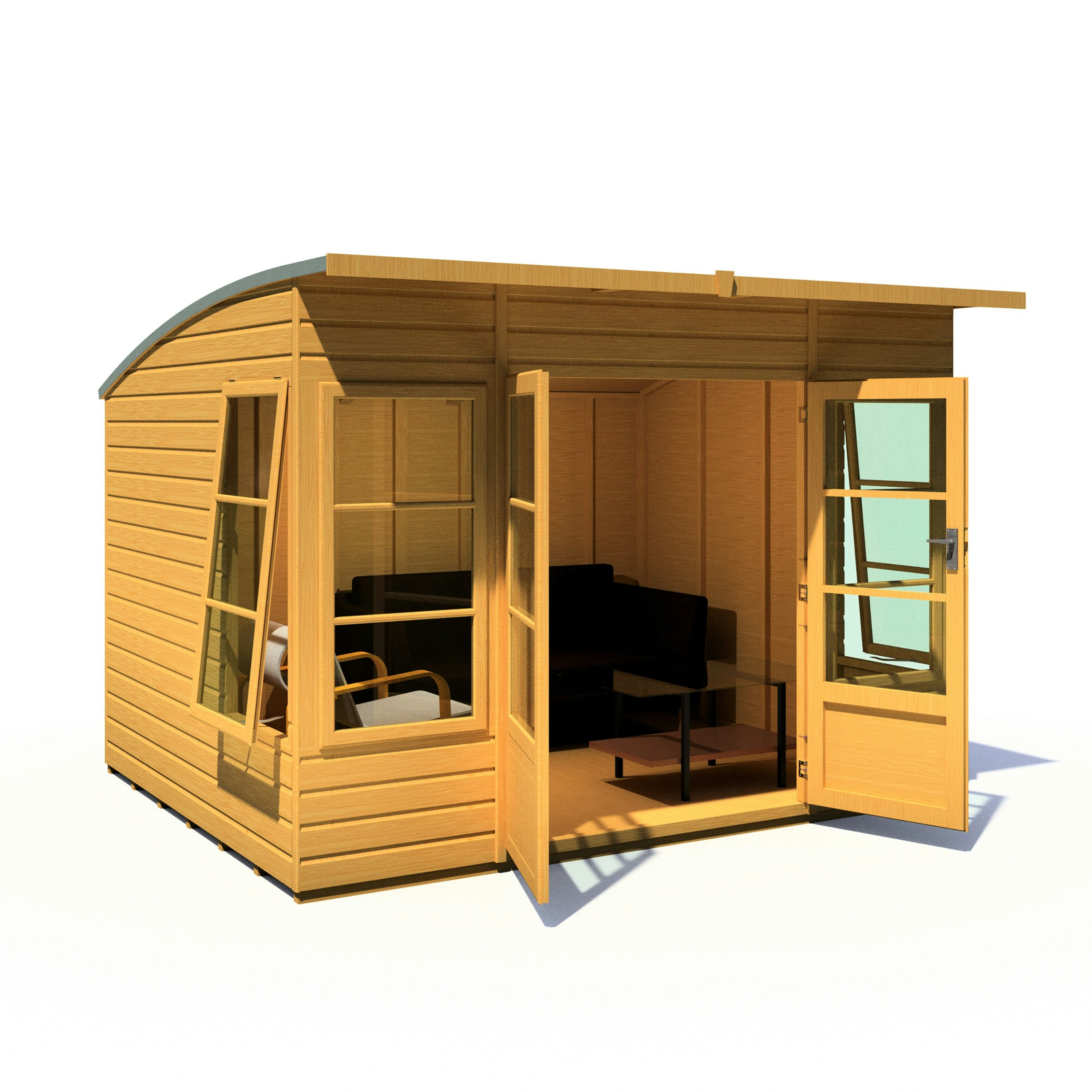 Rackhams Light/Green Orchid 10X8g Summerhouse With Curved Roof