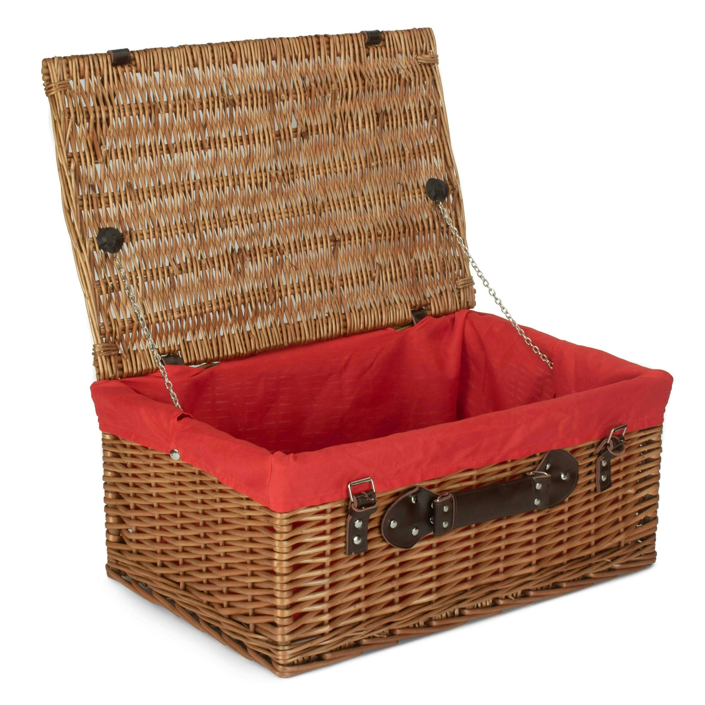 Red Hamper 56Cm Double Steamed Wicker Picnic Basket