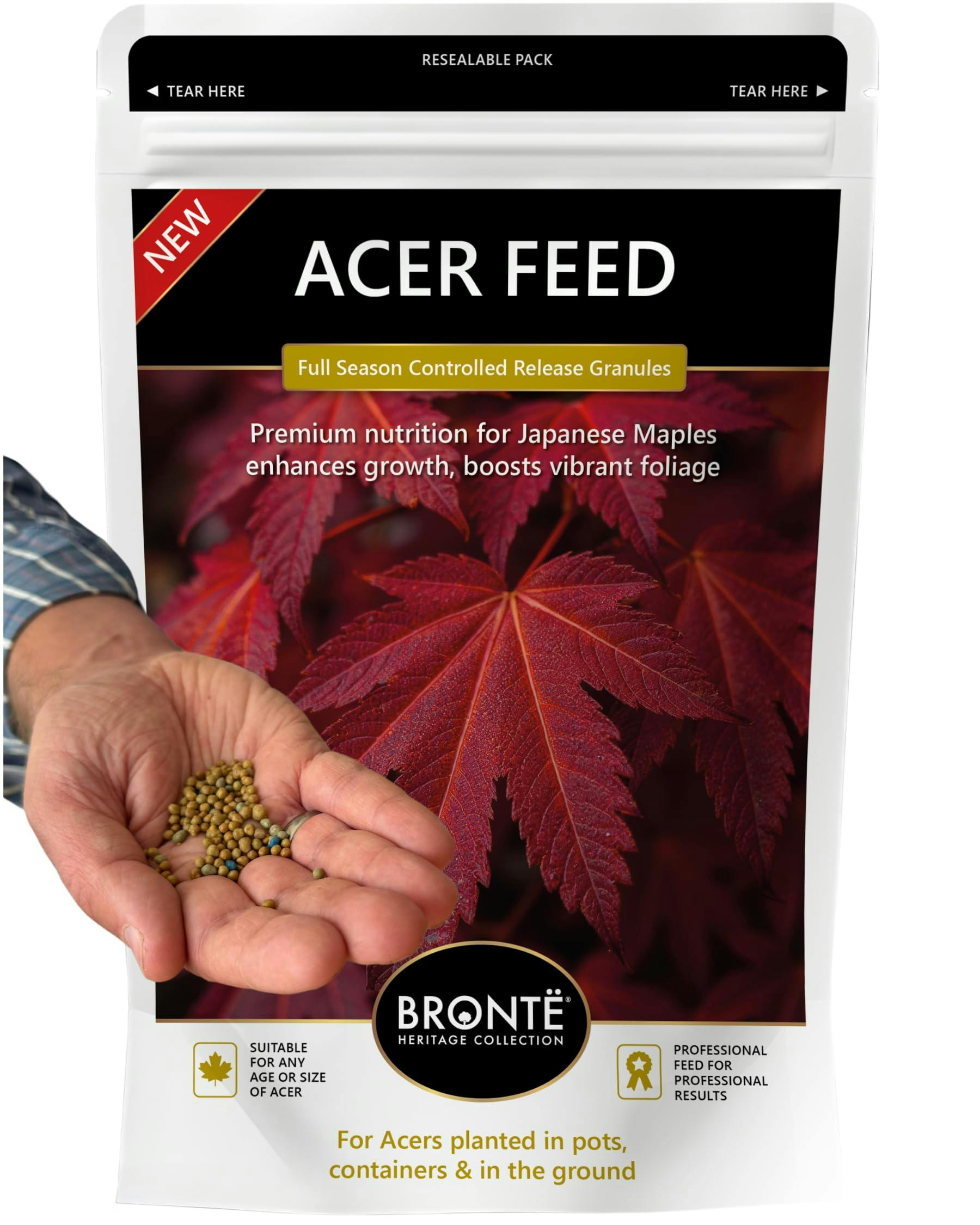Bronte Heritage Acer Fertiliser – Controlled-Release Granules For Japanese Maples In Borders, Pots & Containers, 120G