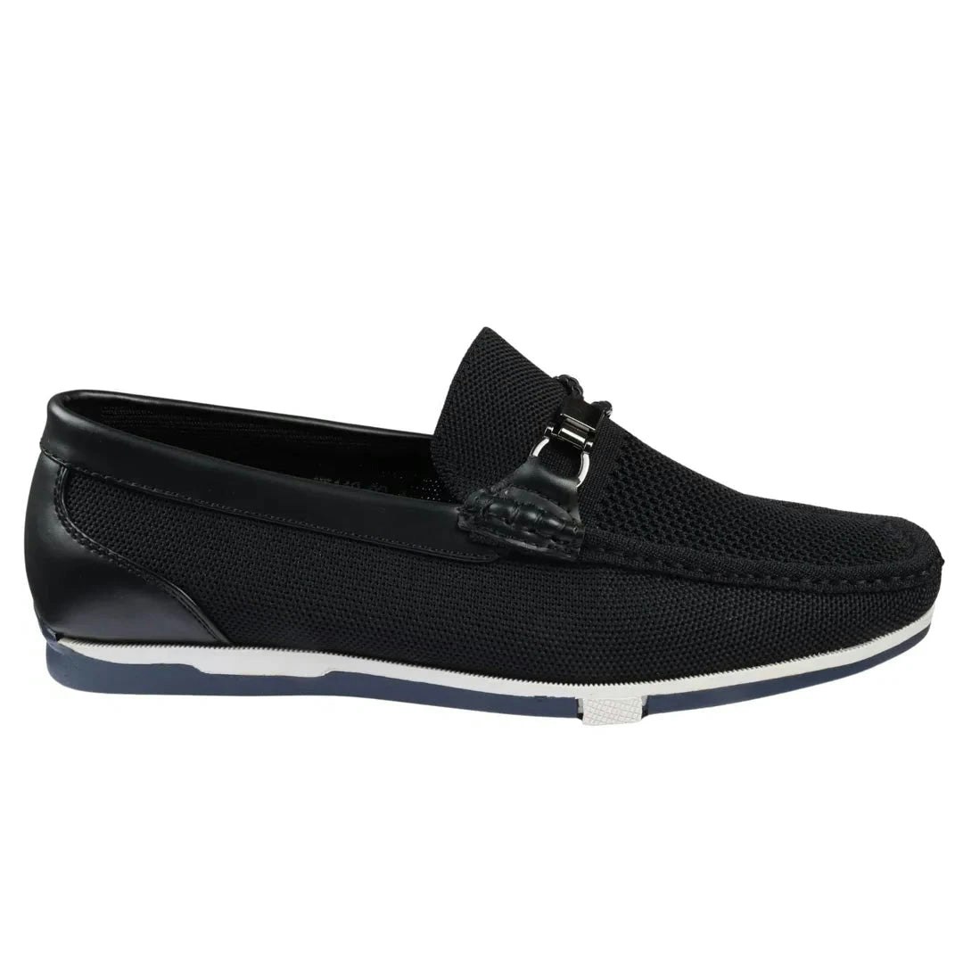 Dolcetto Men's Black Lightweight Mesh Breathable Loafers Shoes - Uk 11