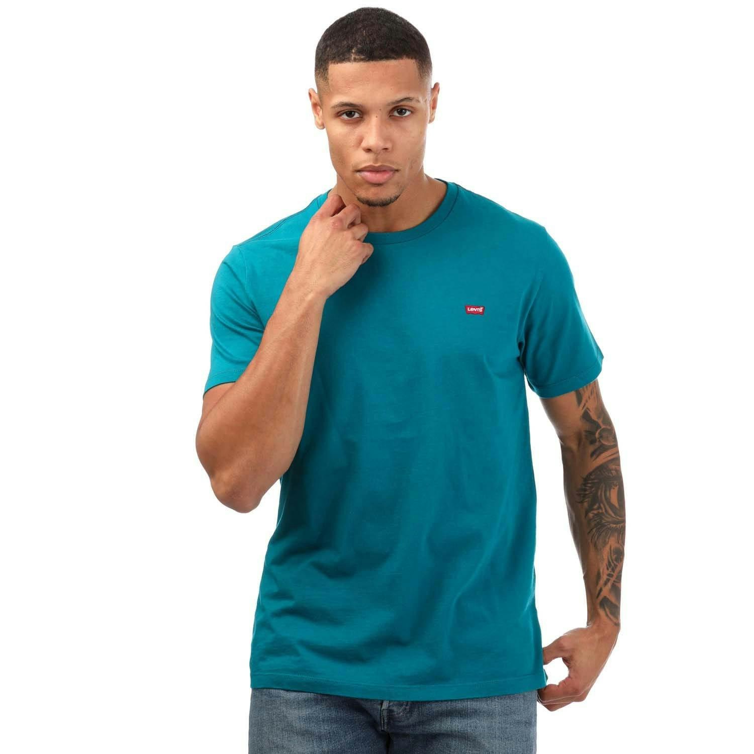 Levis Men's Blue Original Housemark T-Shirt - Medium
