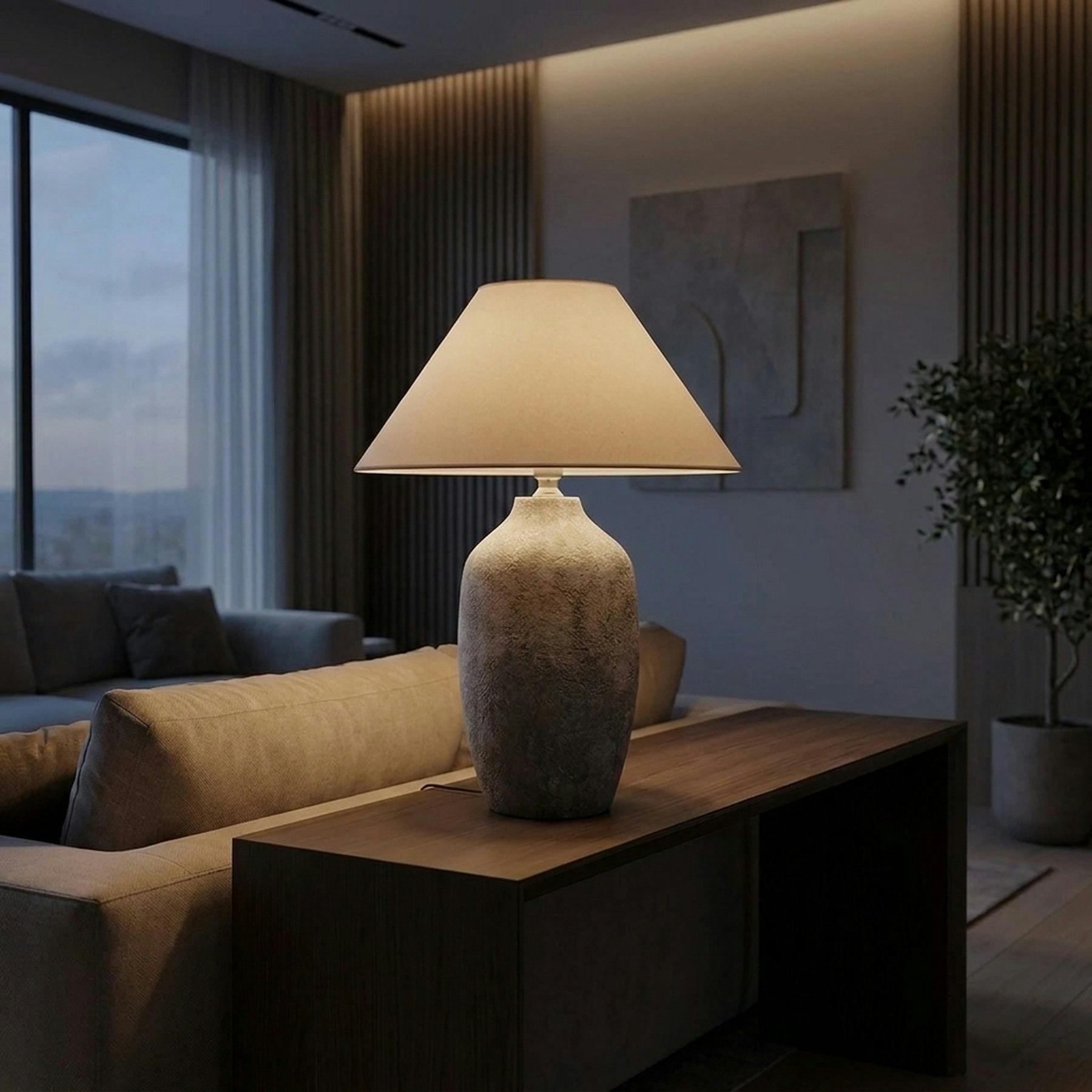 Garden Greatness Real Concrete Stone Table Lamp