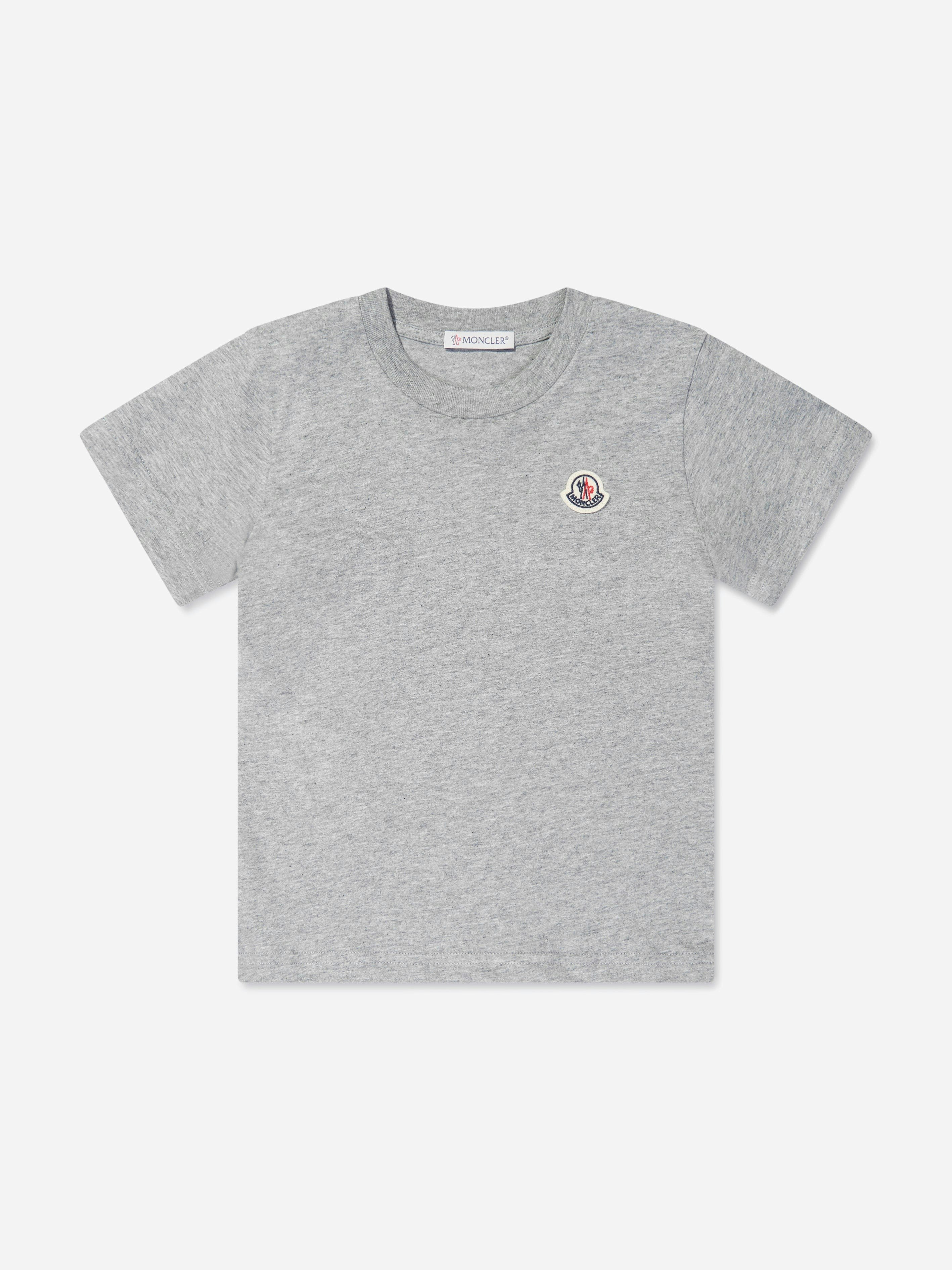 Moncler Enfant Grey Kids Logo T-Shirt In - 10 Yrs