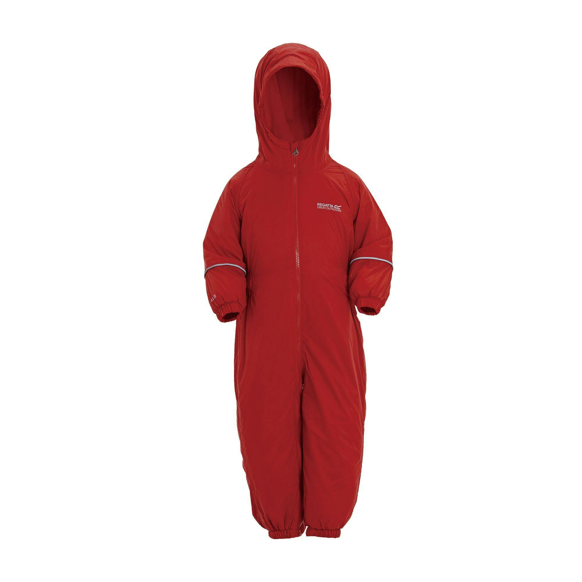 Regatta Great Outdoors Childrens Toddlers Splosh Iii Waterproof Rainsuit - Pepper - 6-12M - Pepper - 100% Polyester