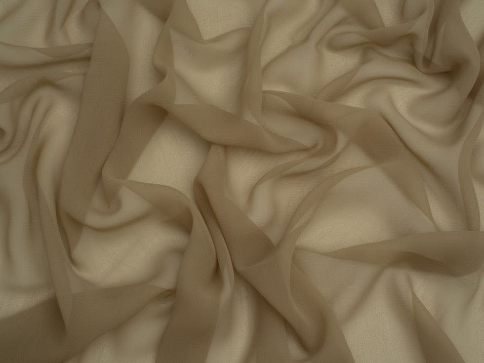 Minerva Light Core Range Sheer Chiffon Fabric - Plain Design Dressmaking Fabric, 110 Cm / 44" Wide - Per Metre - Antique