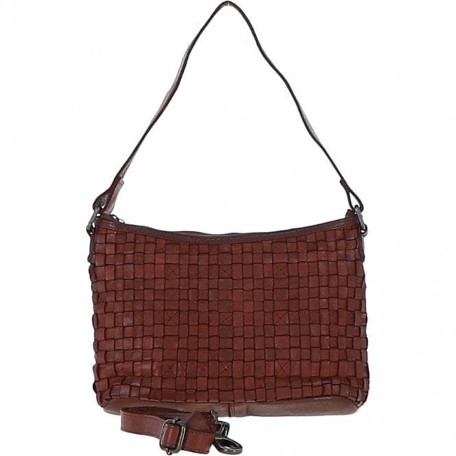 Ashwood Vintage Woven Leather Shoulder Bag - Cognac - One Size - Leather