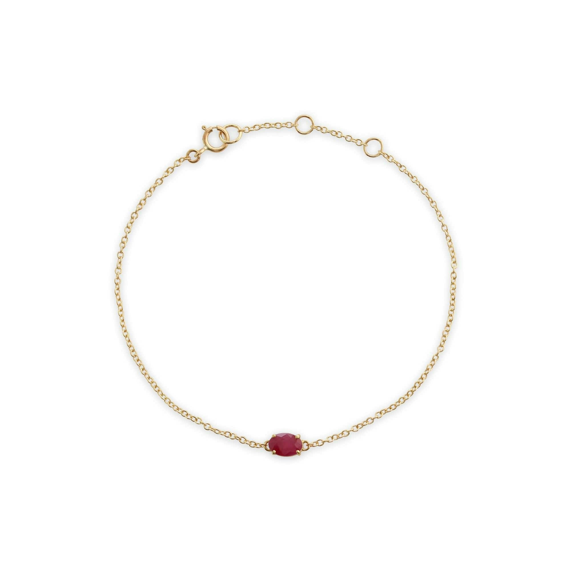 Gemondo Yellow/Gold Classic Oval Ruby Single Stone Bracelet In 9Ct