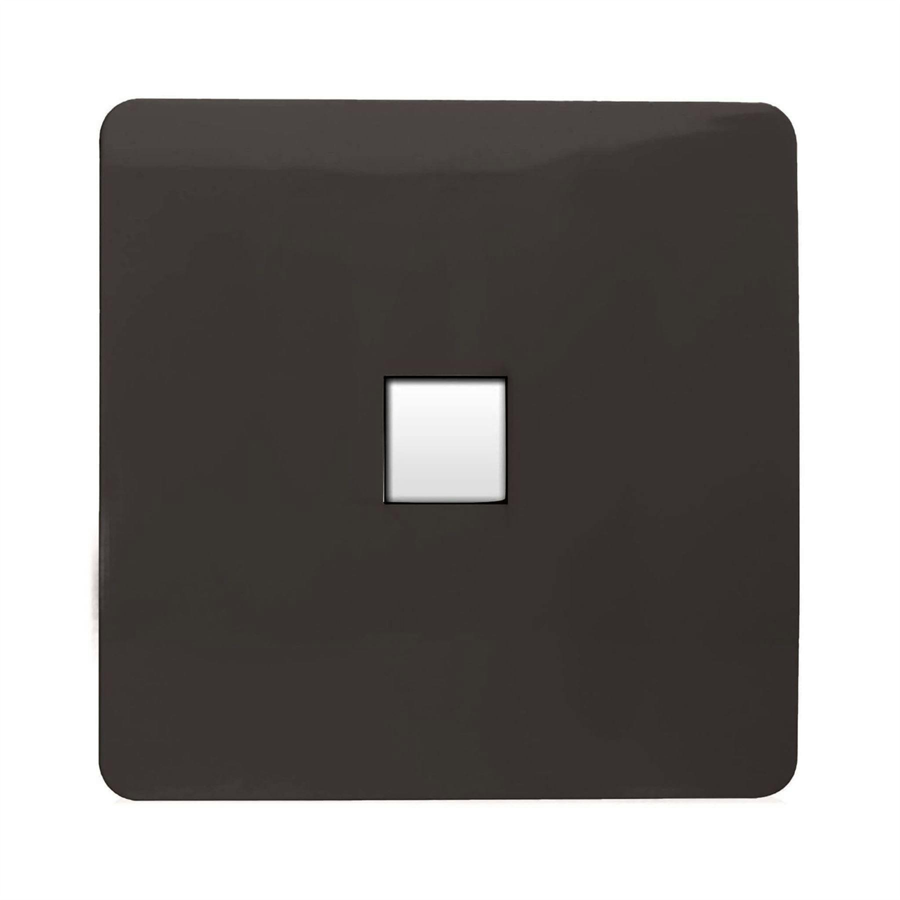 Trendi Switch Dark/Brown 1 Gang Rj45 Cat 6 Modern Designer Pc Ethernet Socket In Mocha