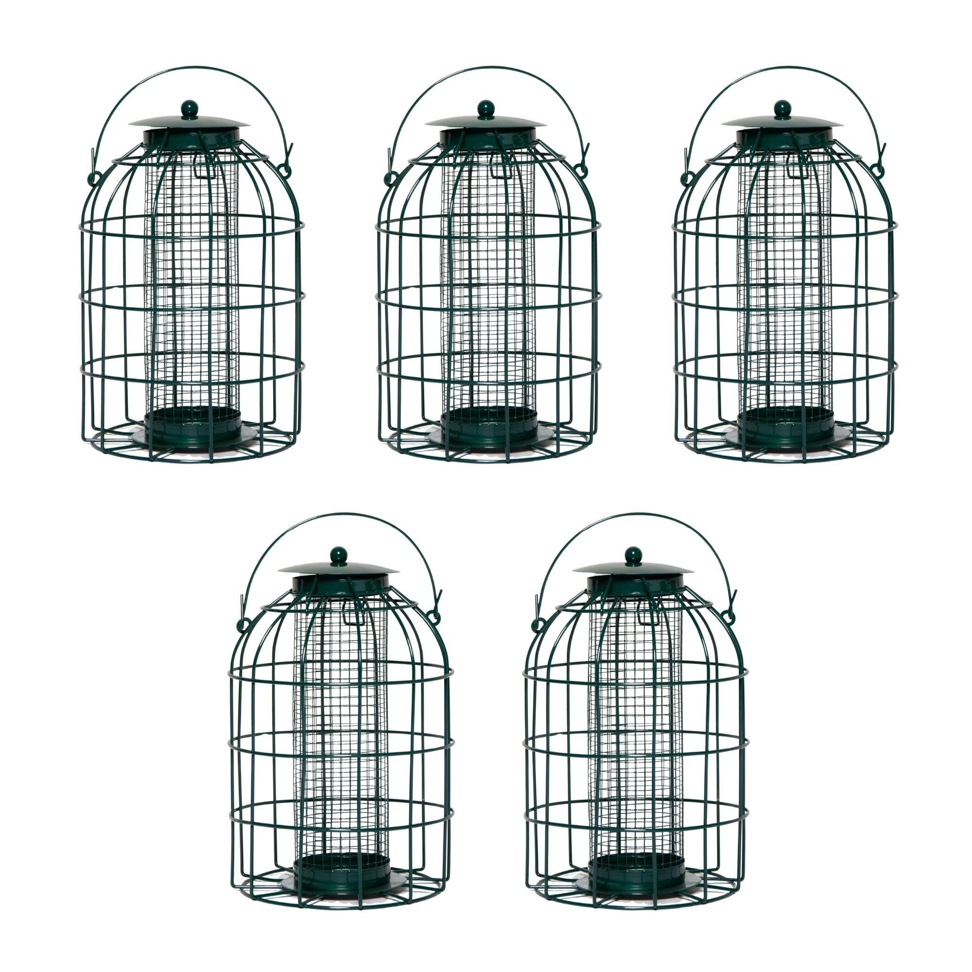 Nature's Market 5pk Wild Bird Hanging Nut Feeder - Green - Squirrel Guard - Metal Mesh - Image 5