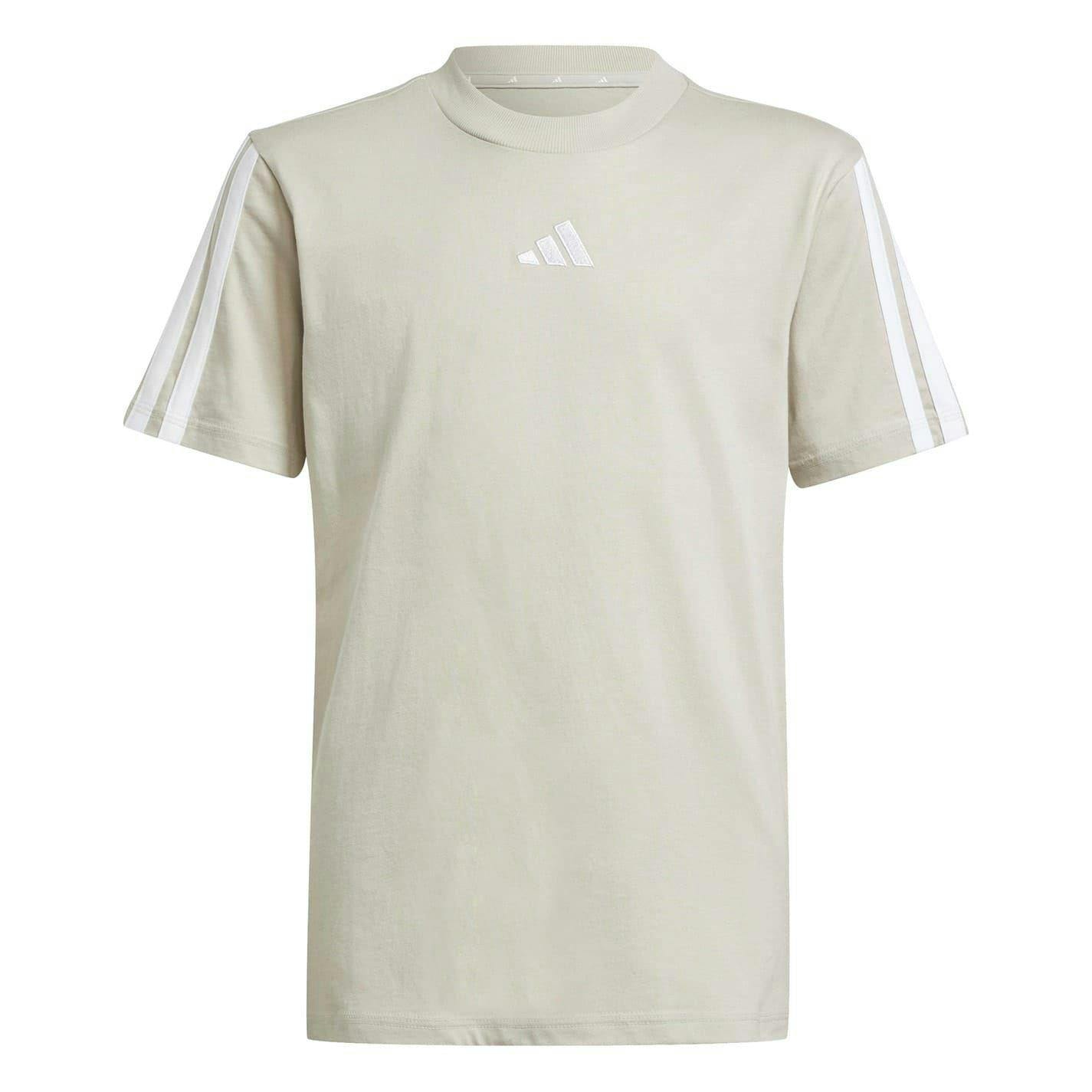 Adidas Grey Kids Essentials 3 Stripes T-Shirt - 7-8 Years - 100% Cotton
