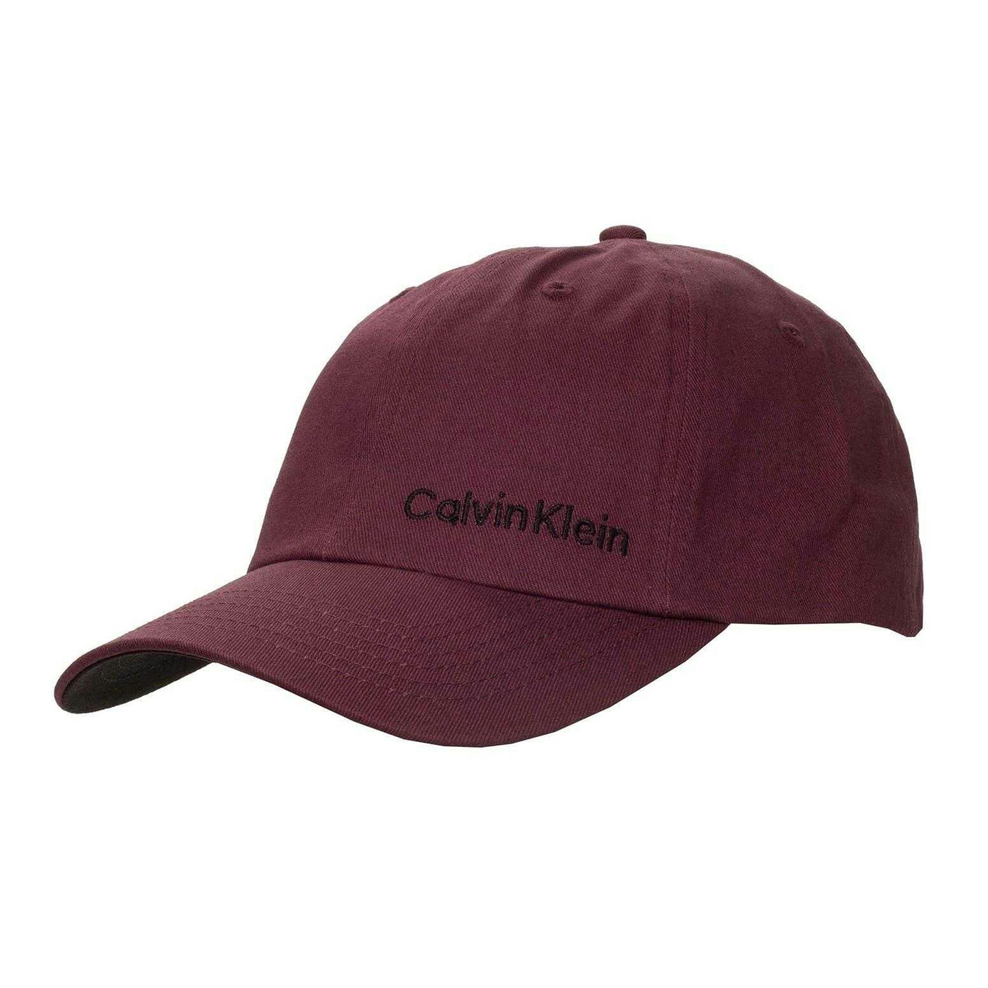 Calvin Klein Men's Logo Curved Peak Golf Dad Hat - Maroon - One Size - Maroon - 100% Cotton Twill