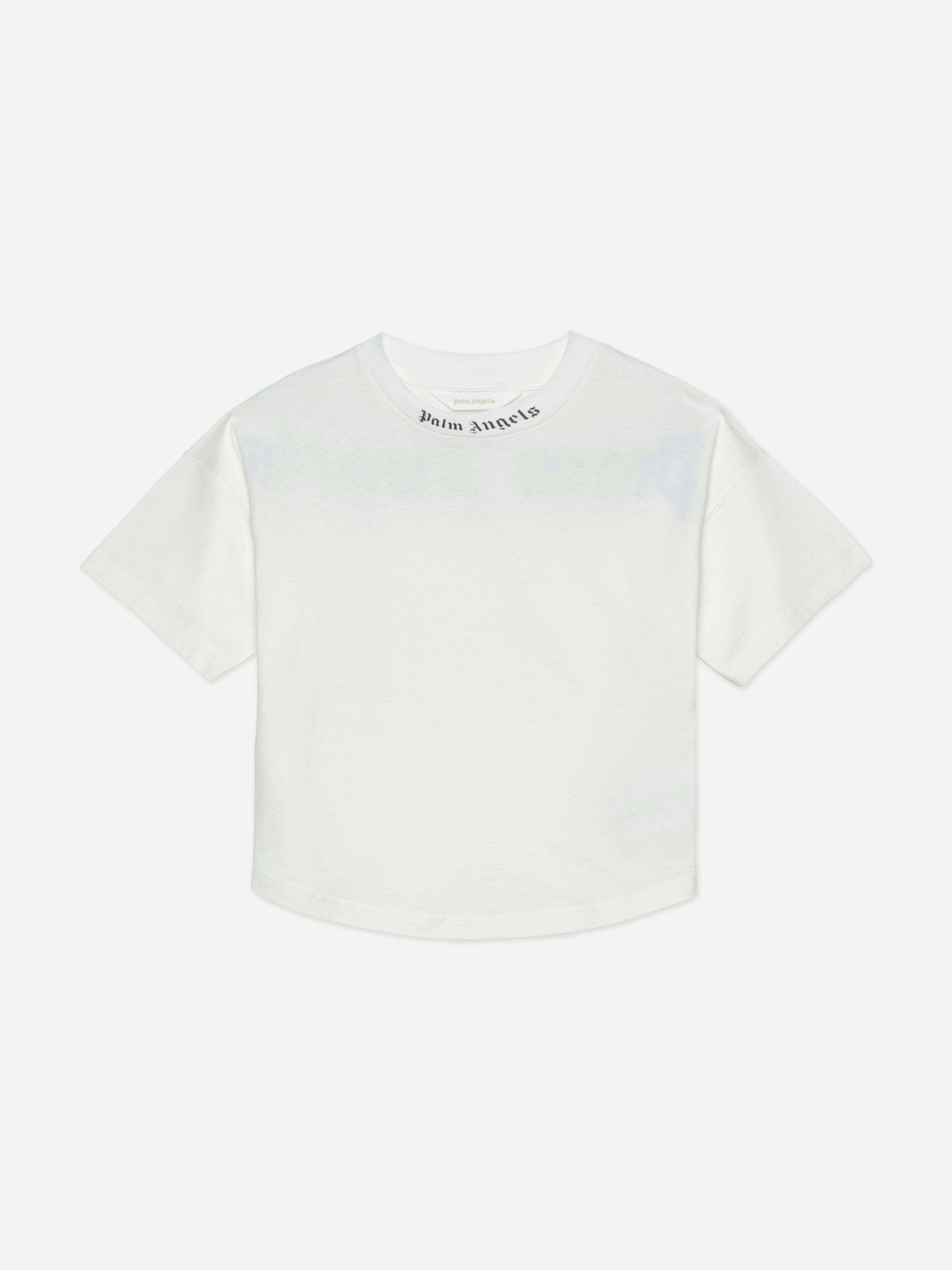 Palm Angels Boys Ivory Overlogo T-Shirt In - 8 Yrs